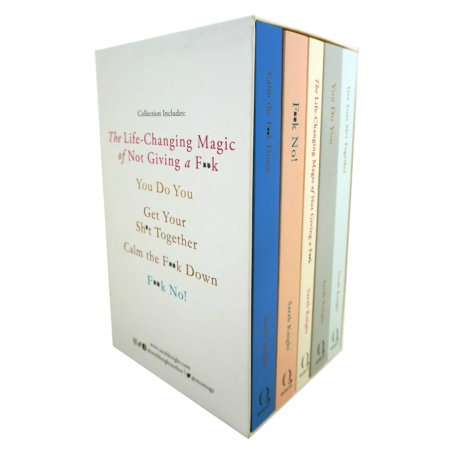No F*cks Given Guide Books 1-5 by Sarah Knight paperback box set stacked covers