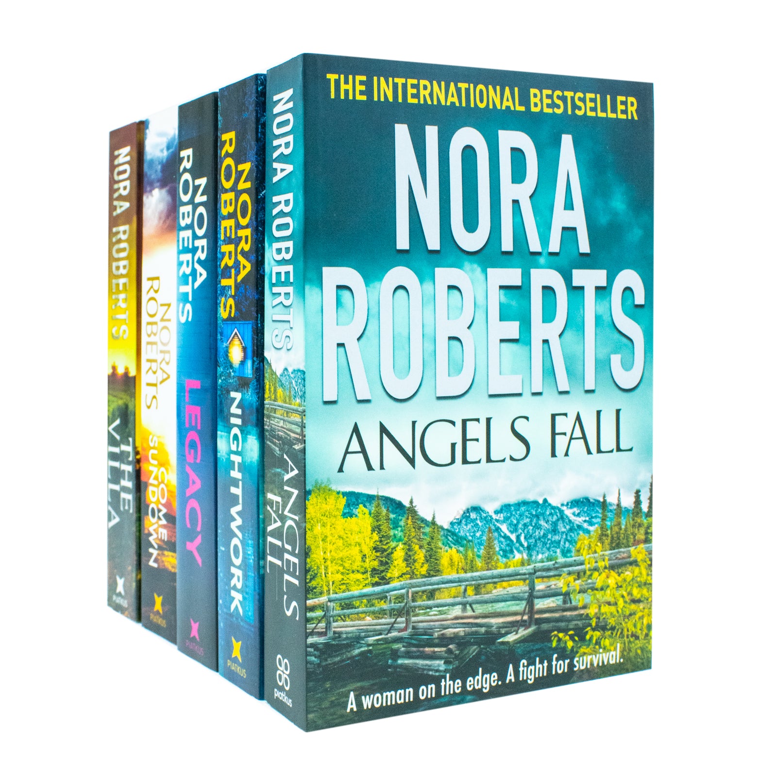 Nora Roberts 5 Books Collection Set - Legacy, Angels Fall, The Villa, Nightwork & Come Sundown - Adult Paperback Fiction
