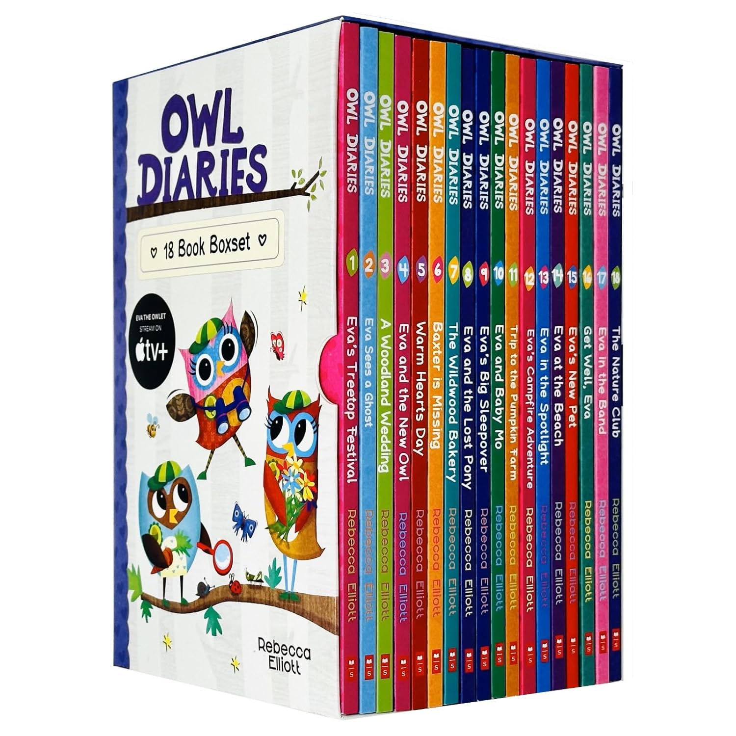 Owl Diaries 18 Books Collection Set by Rebecca Elliott - paperback boxed set for ages 5-7 including Eva's Treetop Festival and Warm Hearts Day