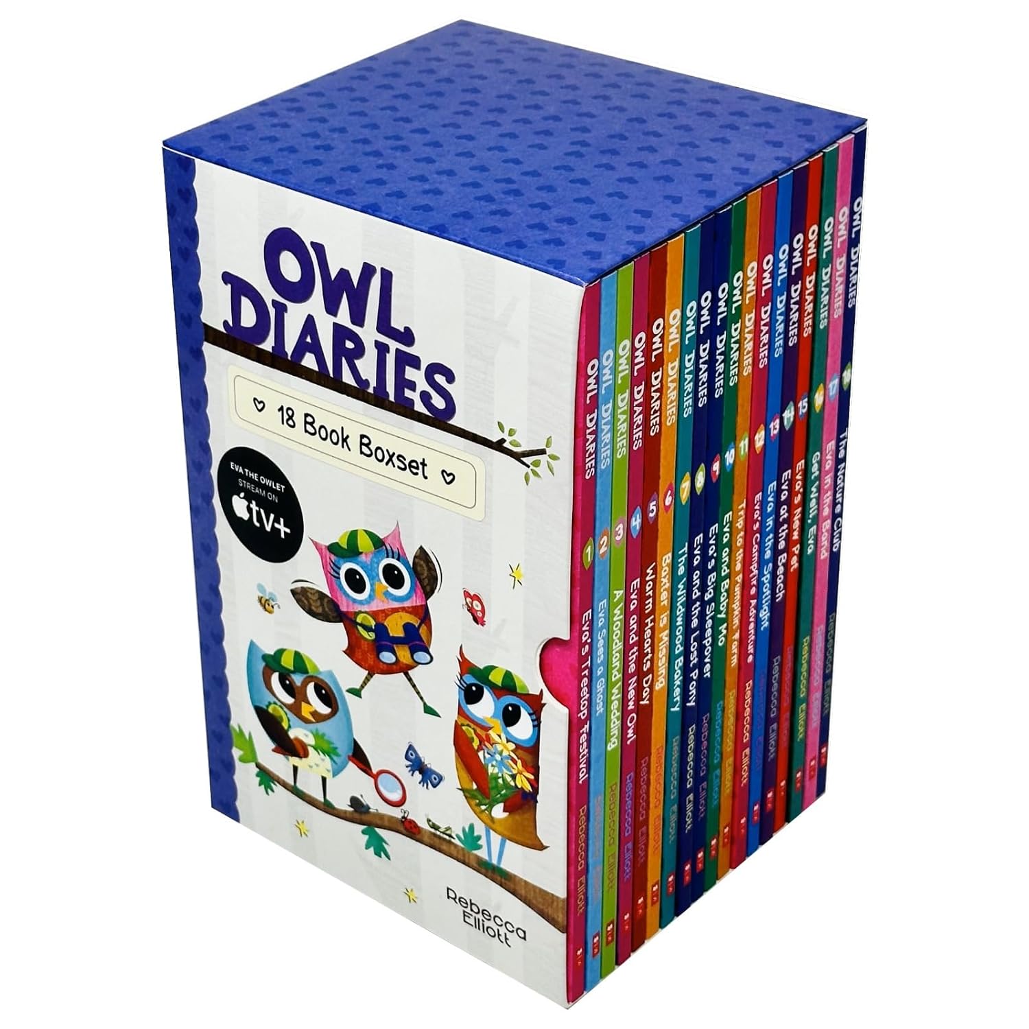 Owl Diaries book collection by Rebecca Elliott - Eva the owl paperback chapter books boxed set
