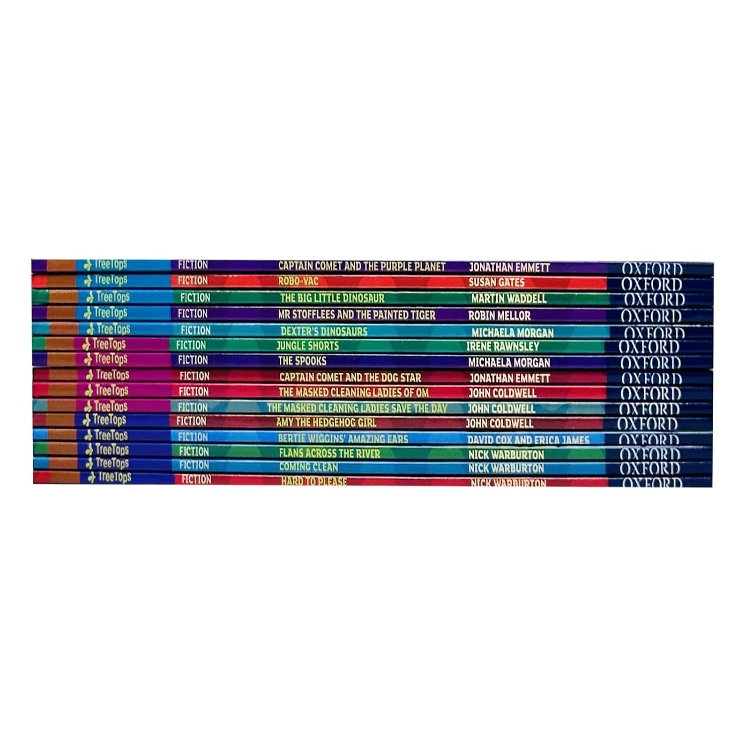 Full set of 15 Oxford Reading Tree TreeTops Fiction paperback books for ages 7-9 shown together