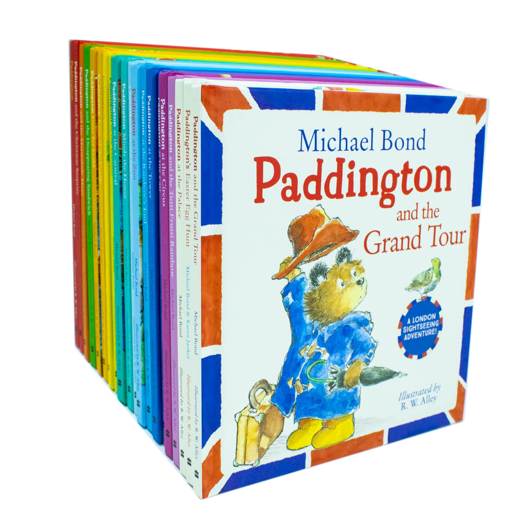 Paddington 20 book paperback box set showing individual titles including Paddington at the Zoo