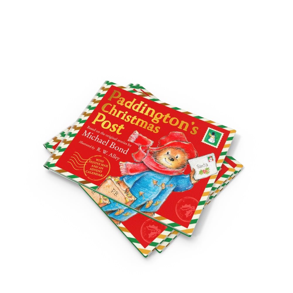 Paddington's Christmas Post book spine and cover detail, brand new hardback