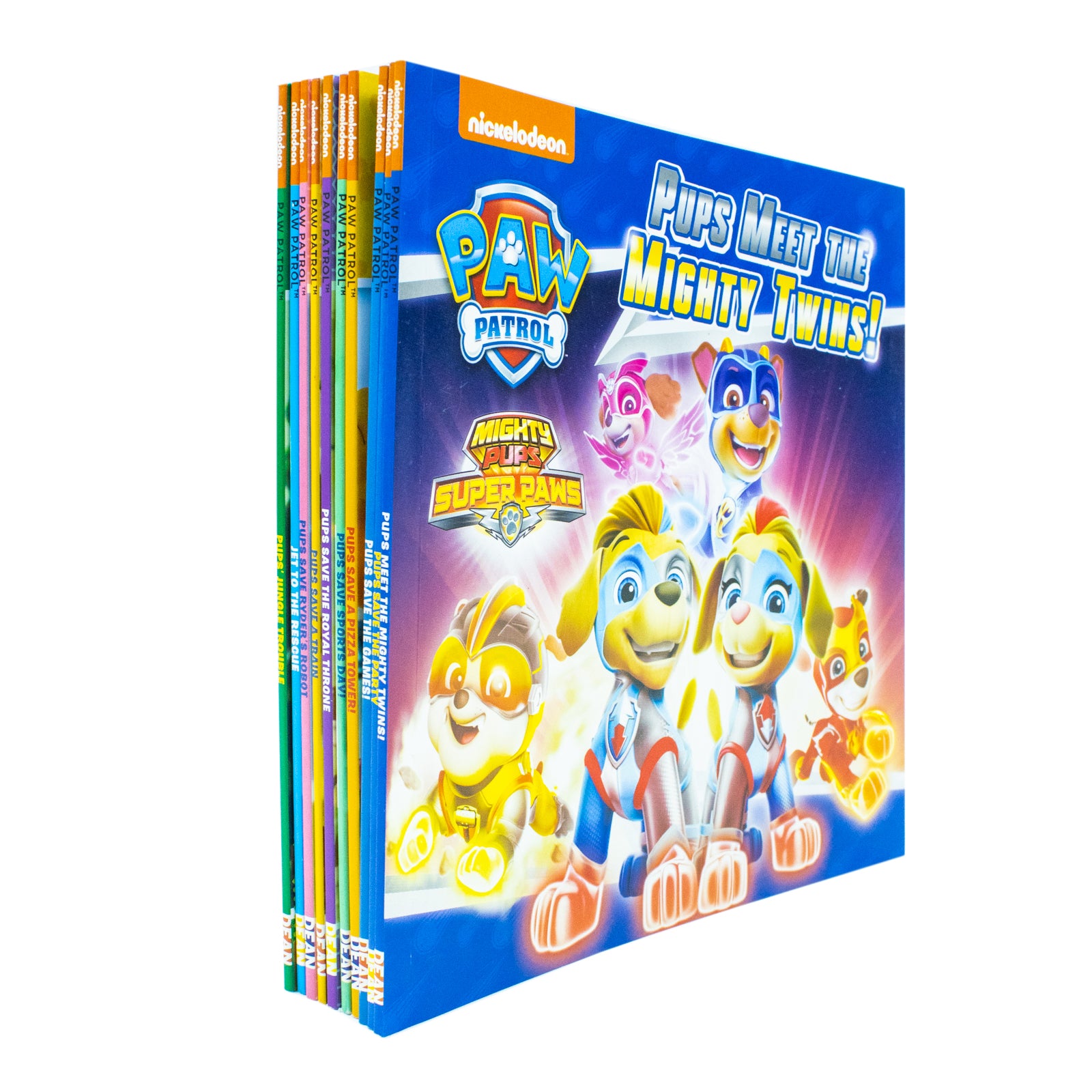 Paw Patrol 10 Books Collection Set paperback covers - Pups Meet The Mighty Twins, Save A Train, Save The Games - ages 3-5