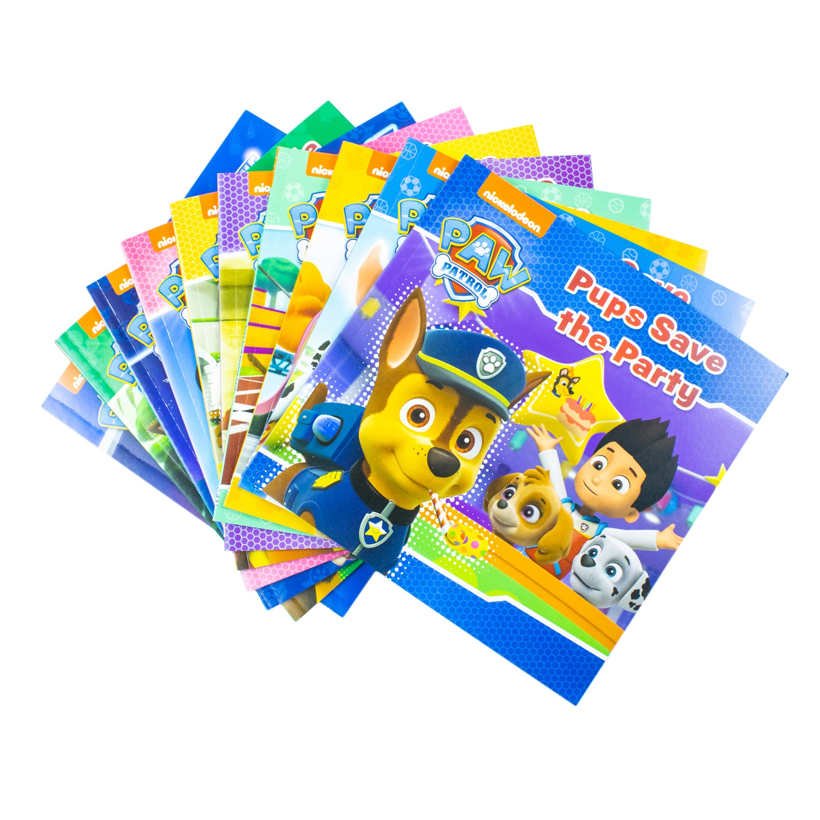Paw Patrol 10 Books Collection Set paperback covers - Pups Meet The Mighty Twins, Save A Train, Save The Games - ages 3-5