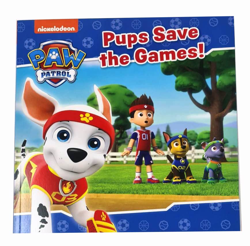PAW Patrol paperback book collection set close-up of Pups Meet the Mighty Twins cover artwork