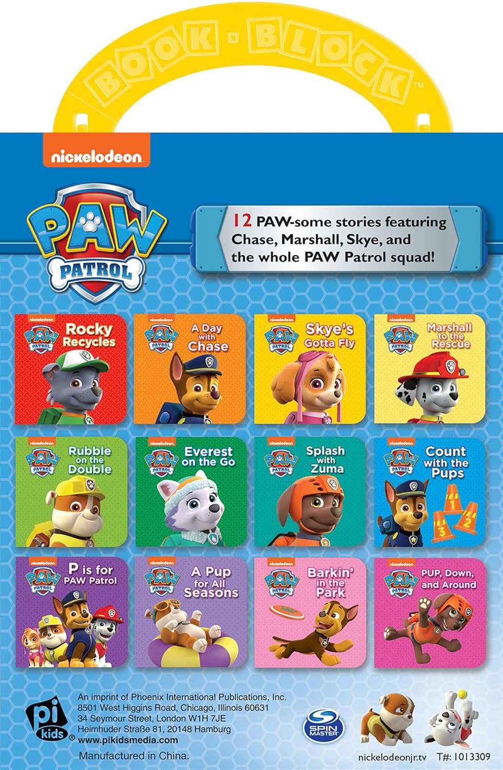 PAW Patrol My First Library 12-book board book collection set in carry case with handle