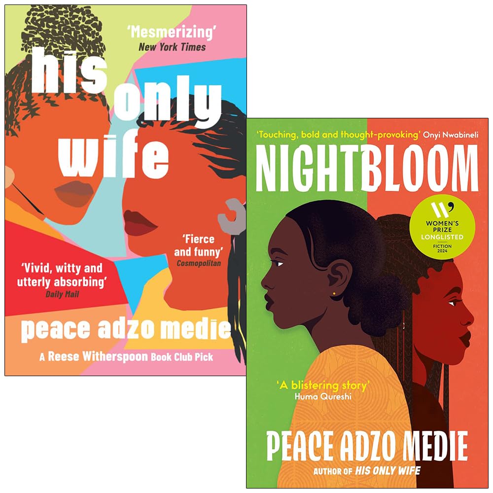 Peace Adzo Medie 2 Books Collection Set - His Only Wife and Nightbloom - Fiction Paperback