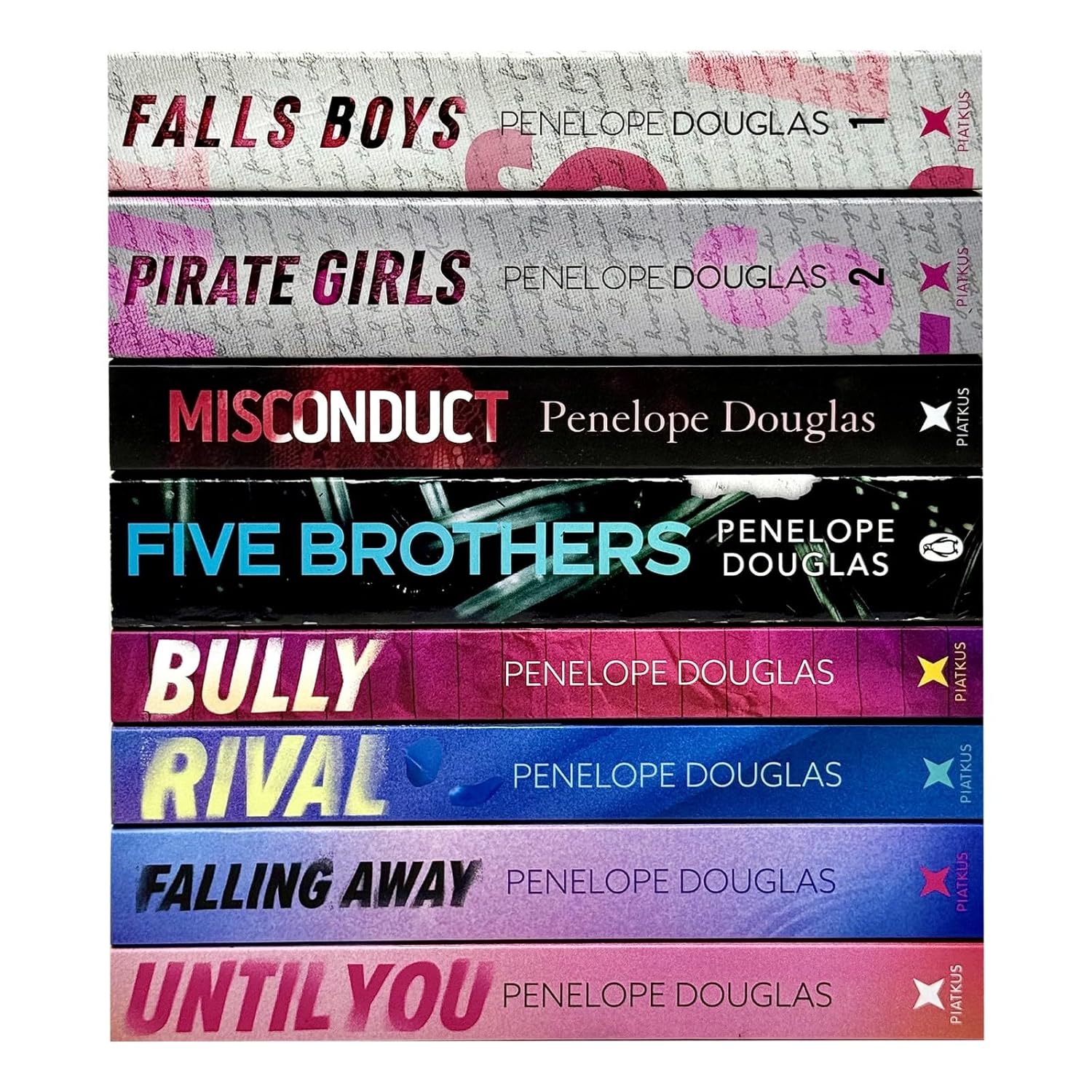 Penelope Douglas Fall Away and Hellbent 8 Book Paperback Set Cover Display