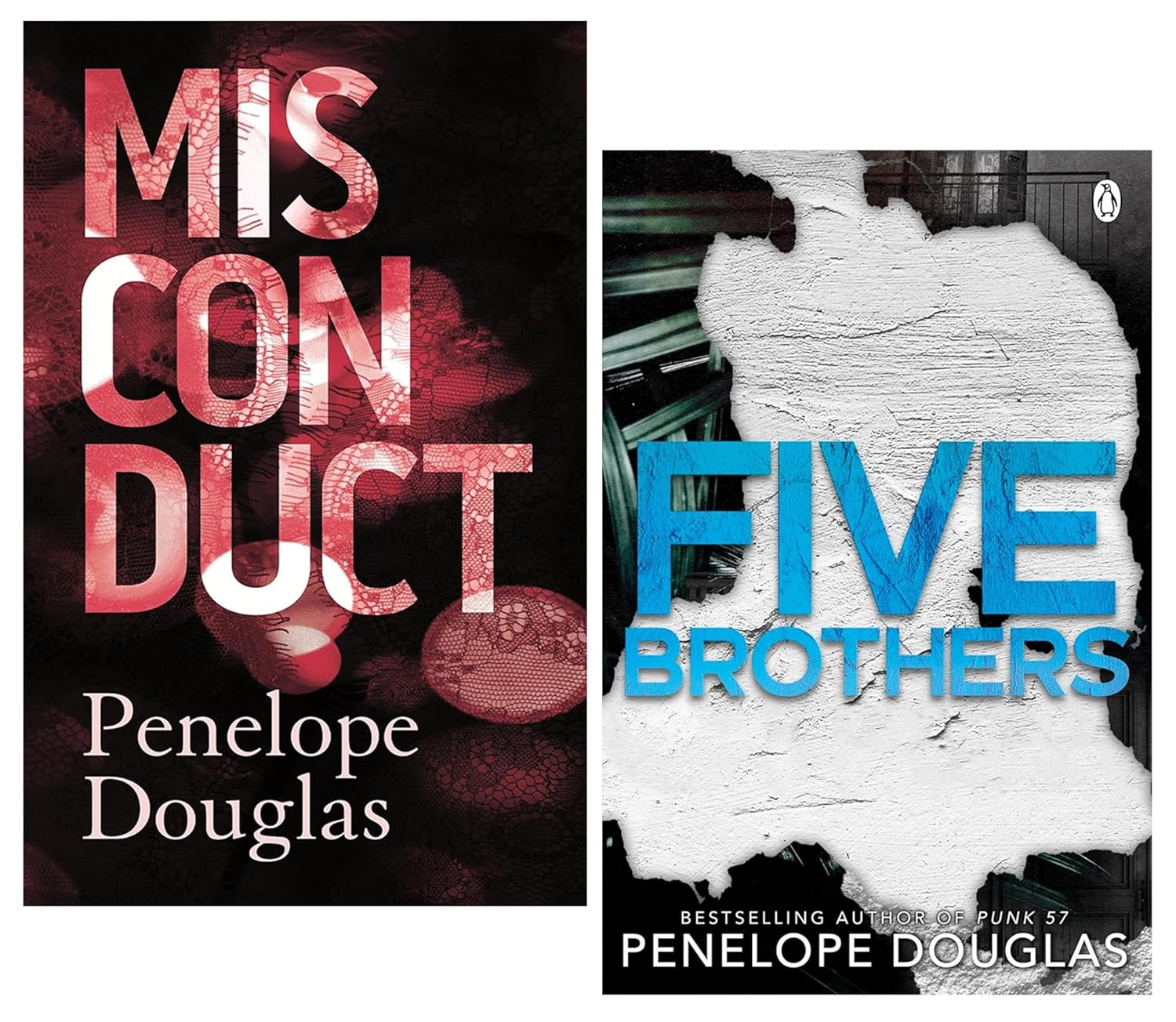 Penelope Douglas 2 Books Collection Set - Misconduct and Five Brothers - Fiction Paperback front cover