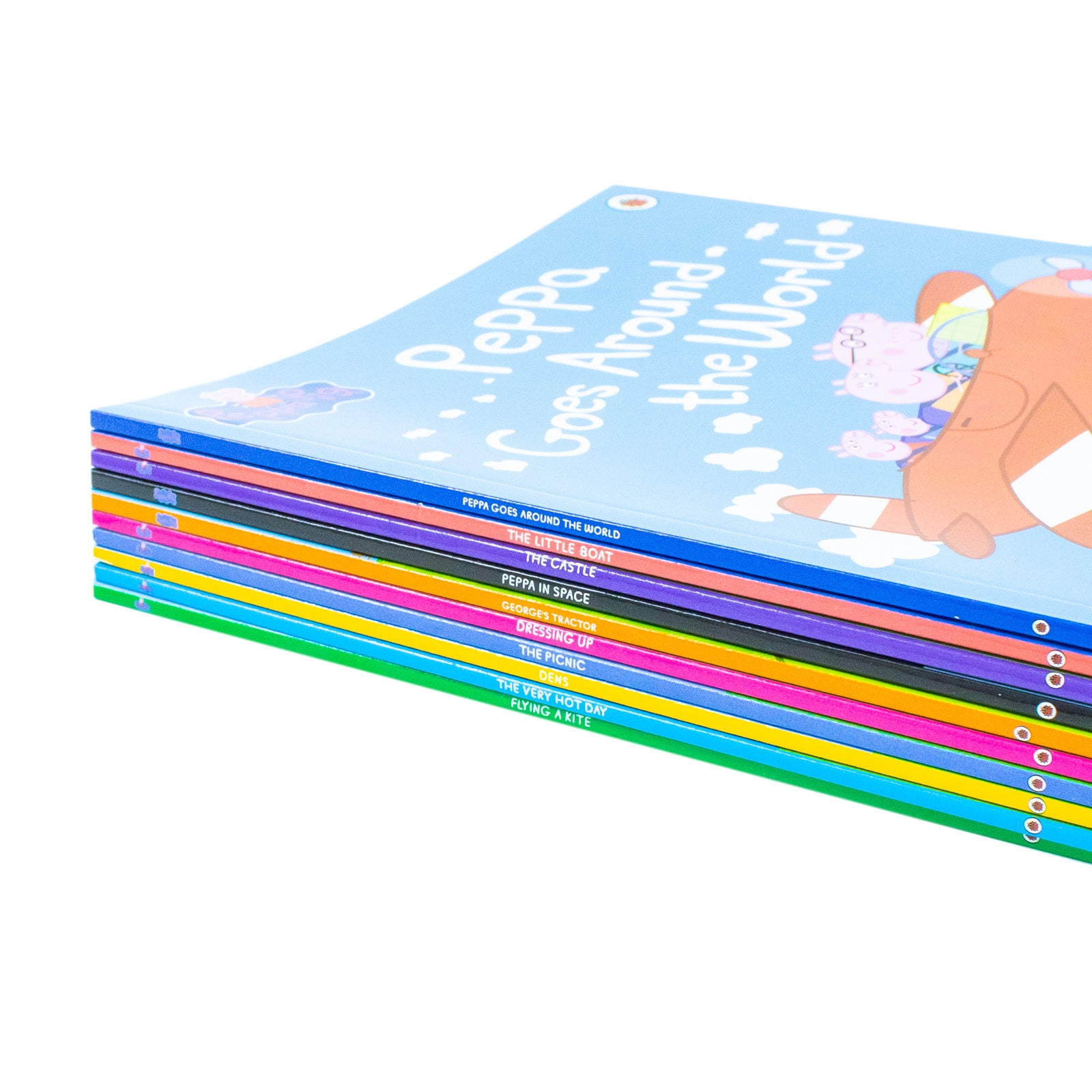 Peppa Pig 10 Books Collection Set spines and back covers - Ladybird paperback set