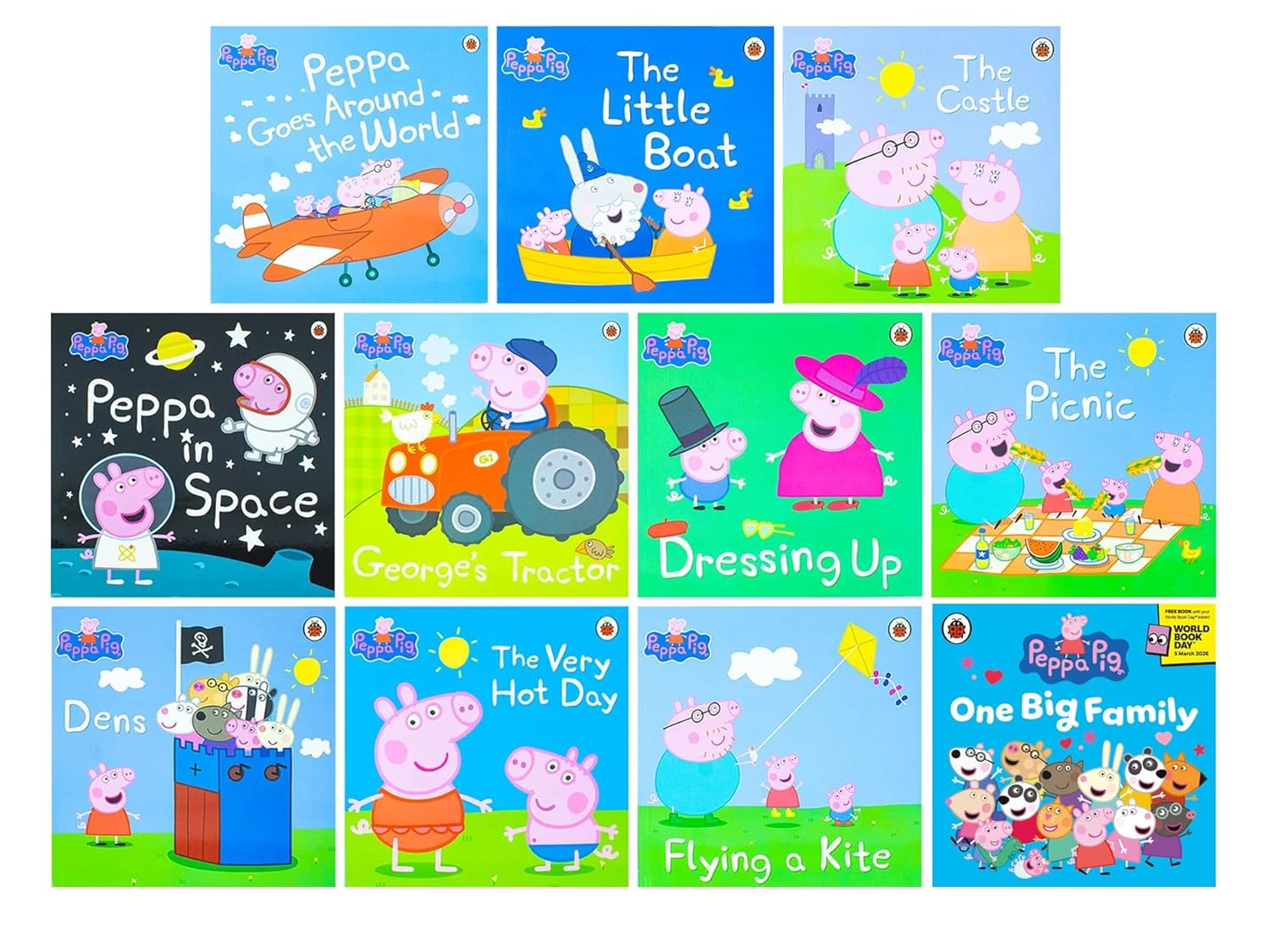 Peppa Pig Series by Ladybird 11 Books Collection Set including World Book Day 2026 mini book - Ages 2-6 - Paperback
