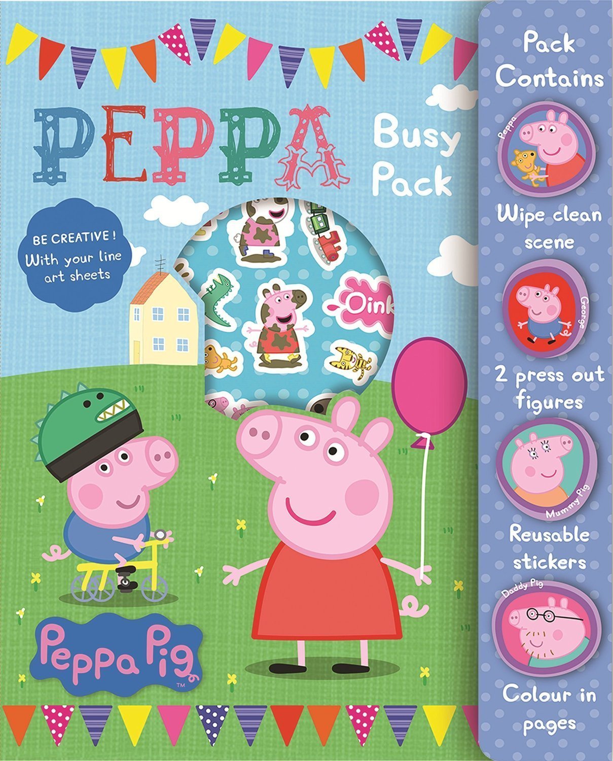 Peppa Pig Busy Pack activity book by Peppa Pig - paperback pack with wipe-clean colouring, stickers and press-out figures for ages 3-7