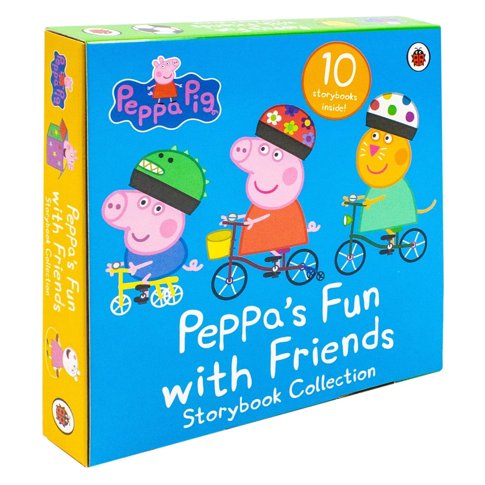 Peppa Pig Peppa's Fun with Friends Storybook Collection 10 Books Set paperback box cover, Ages 2+