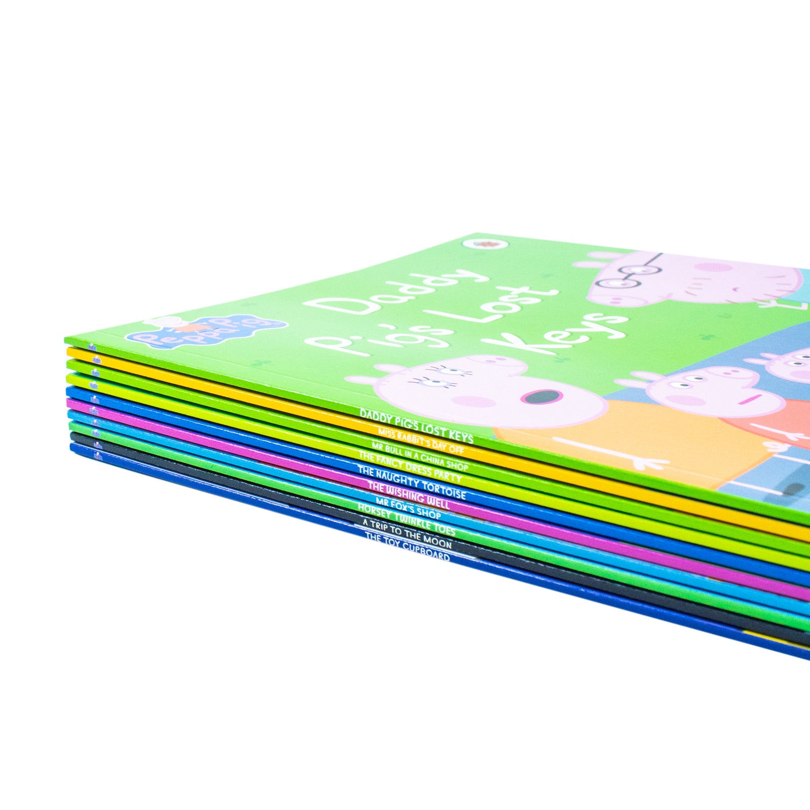 Peppa Pig Orange Bag 10 Book Collection Set with Audio CD - Paperback Ages 3-7 - close up of Peppa and George illustrations