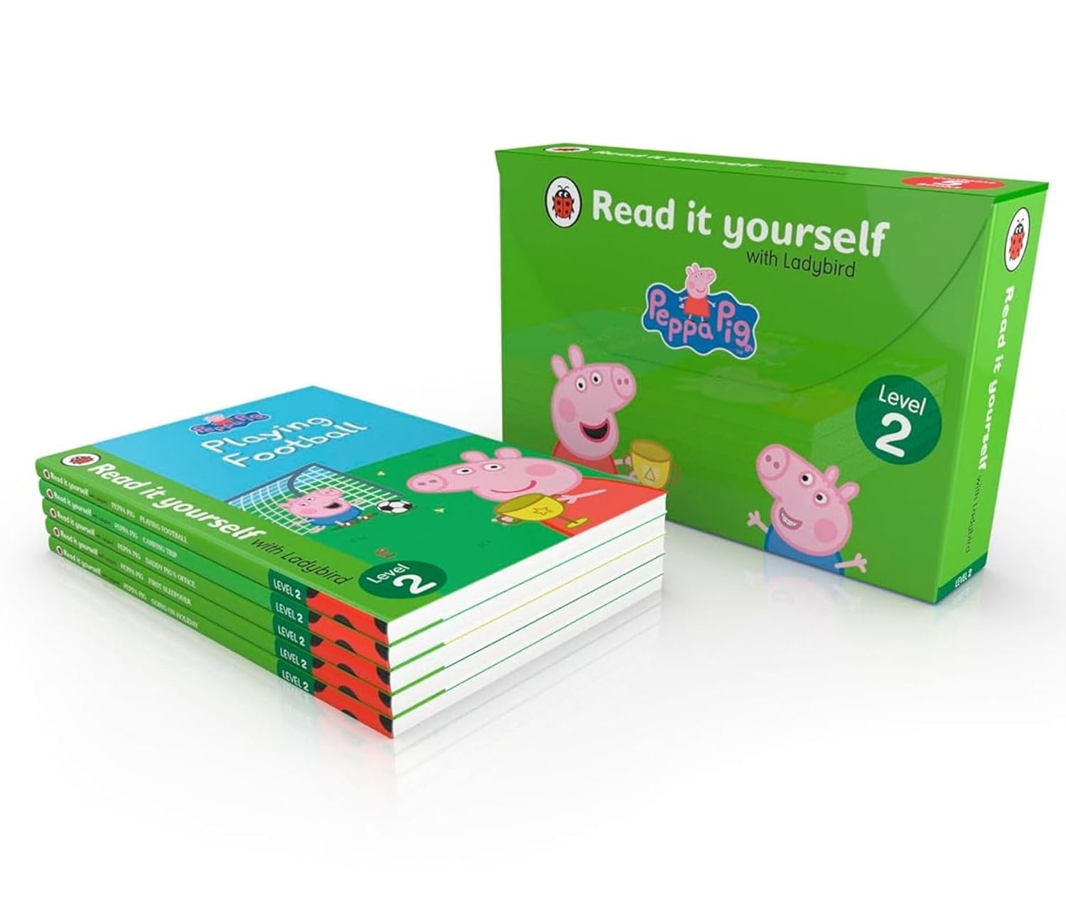 Peppa Pig Read It Yourself Tuck Box Level 2 - 5 hardback books set for ages 5-7