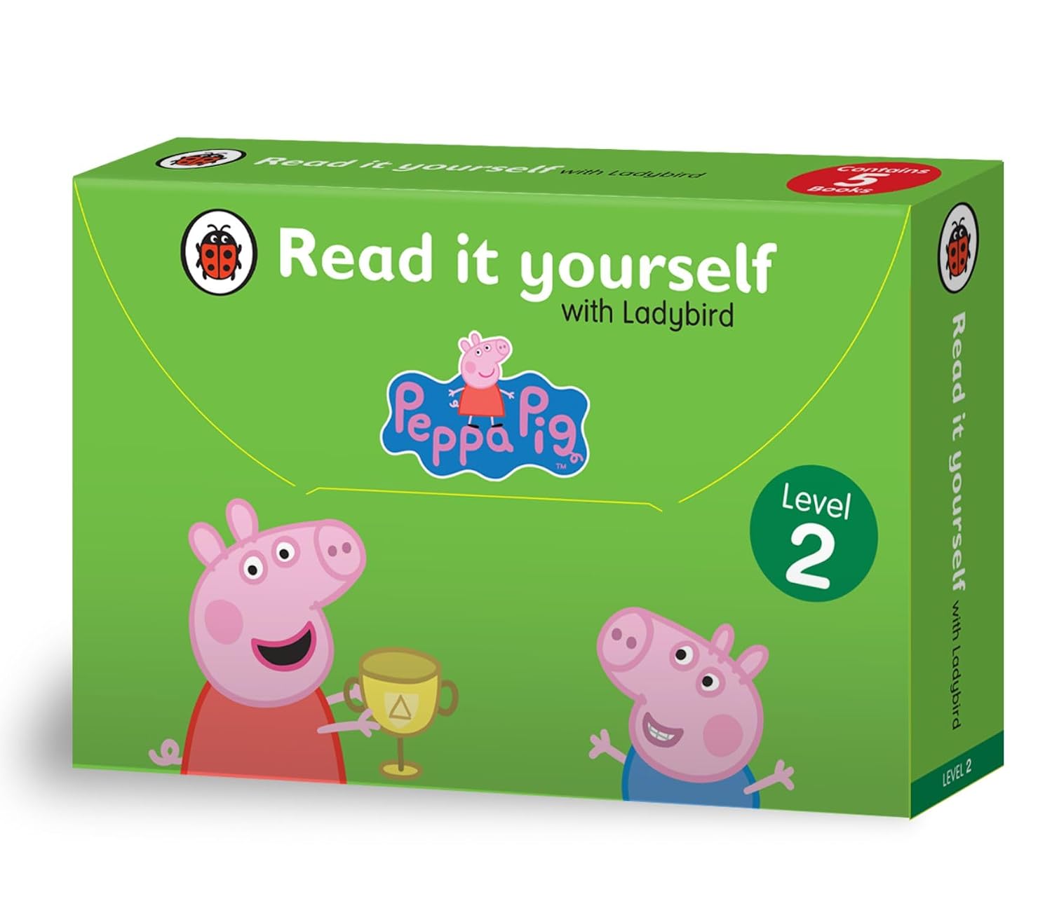 Peppa Pig Read It Yourself Level 2 tuck box set showing all five hardback books