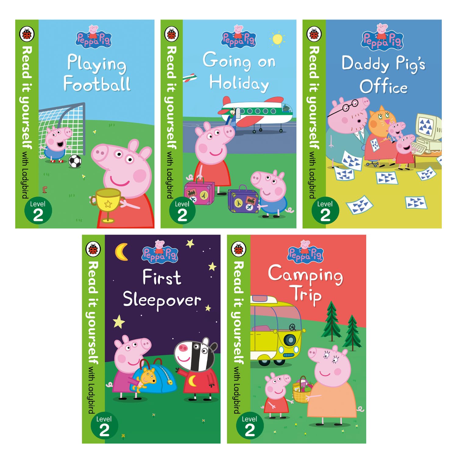 Peppa Pig Read It Yourself Level 2 hardback book - First Sleepover and Daddy Pig's Office