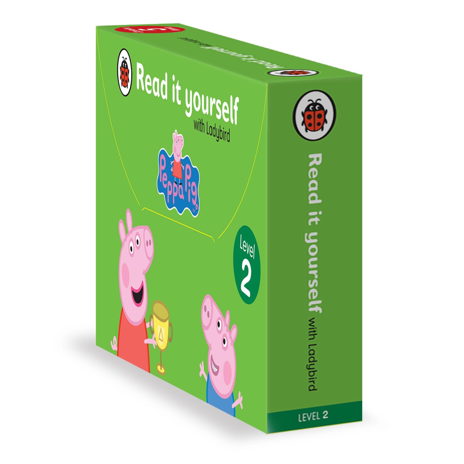 Peppa Pig Read It Yourself Level 2 hardback book - Going on Holiday storage tuck box