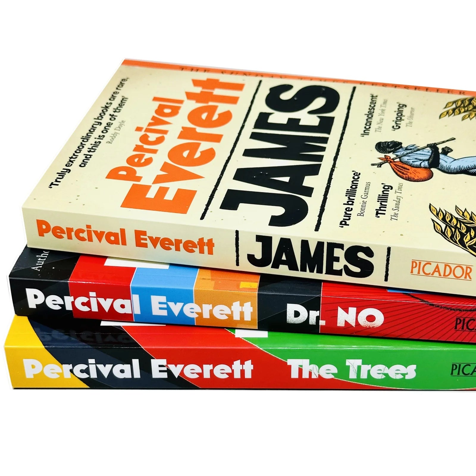 Percival Everett 3 book hardback fiction collection set close up