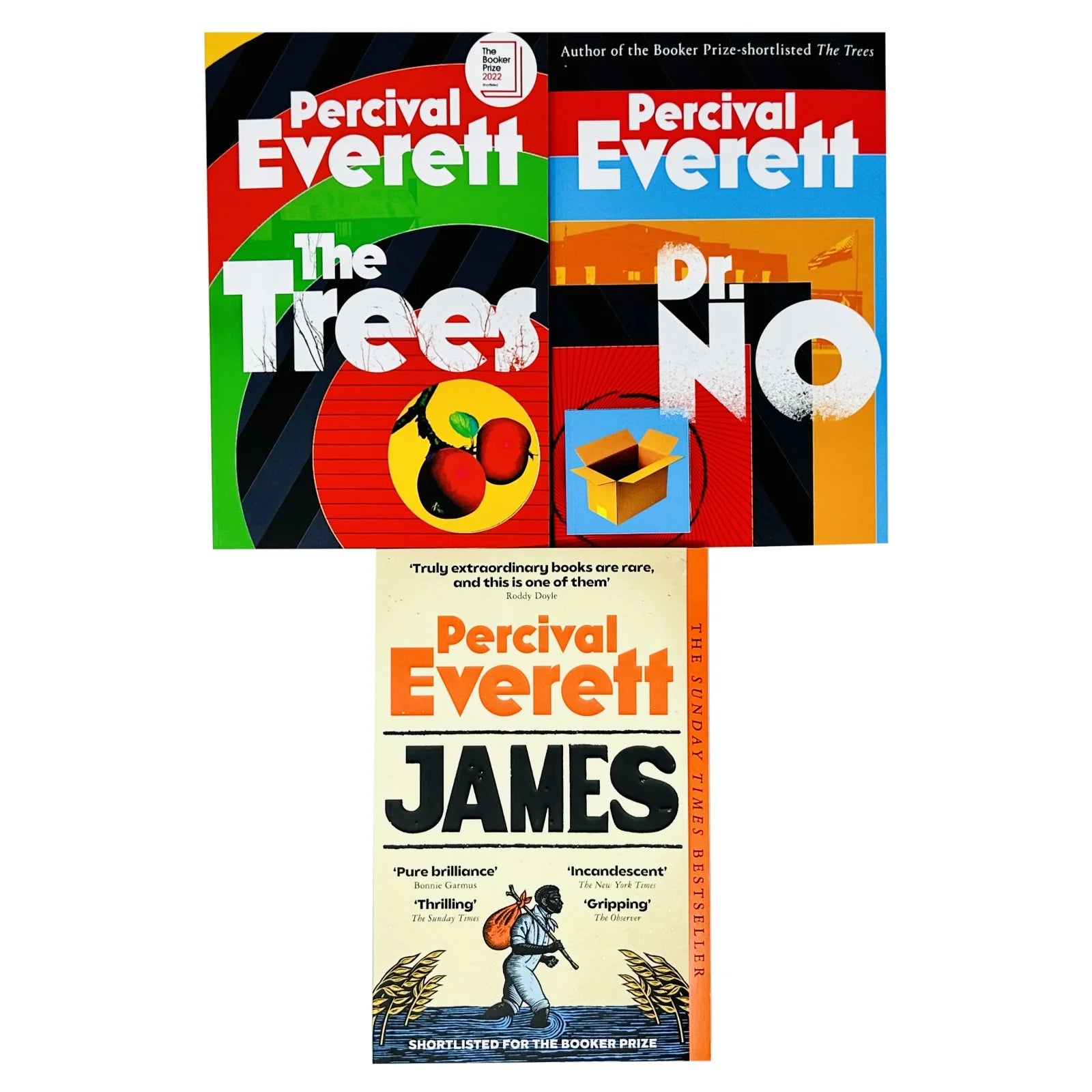 Percival Everett hardback book collection set including Booker Prize shortlisted The Trees and Pulitzer Prize winning James