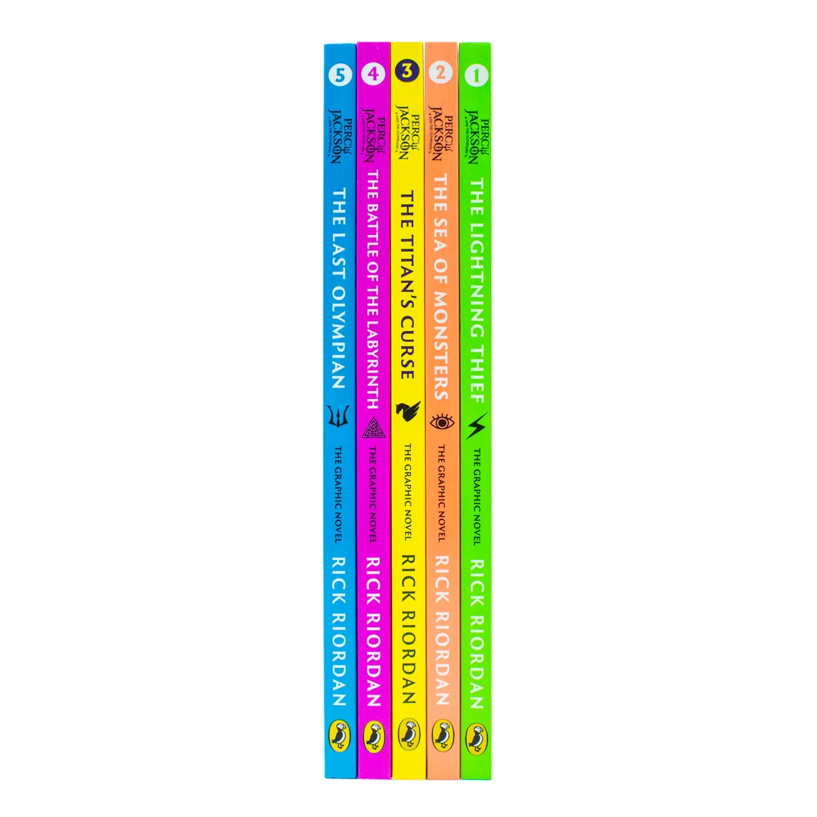 Percy Jackson Graphic Novels 1-5 Books Collection Set by Rick Riordan - Paperback - Ages 8-12