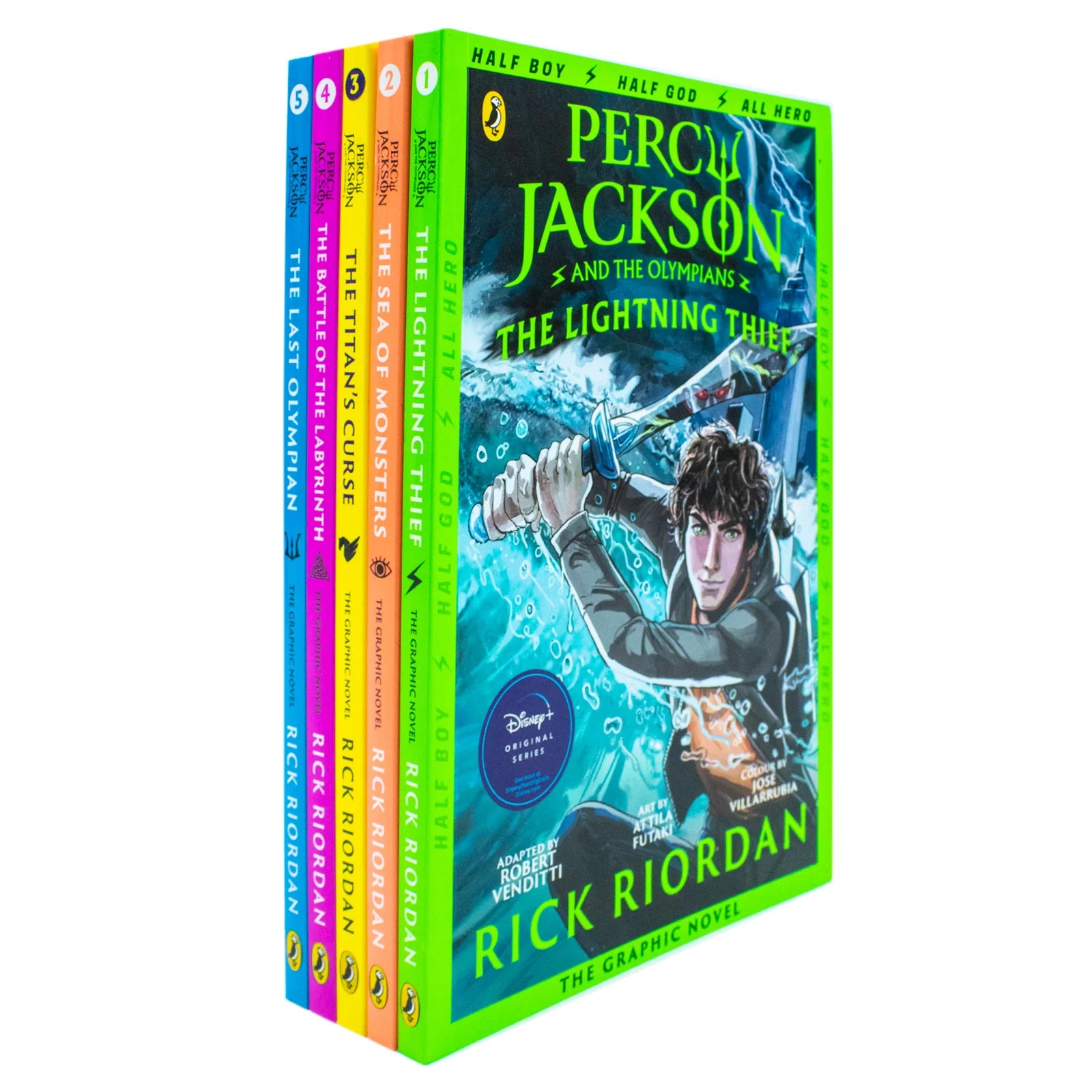 Percy Jackson Graphic Novels 1-5 Books Collection Set by Rick Riordan - Paperback - Ages 8-12