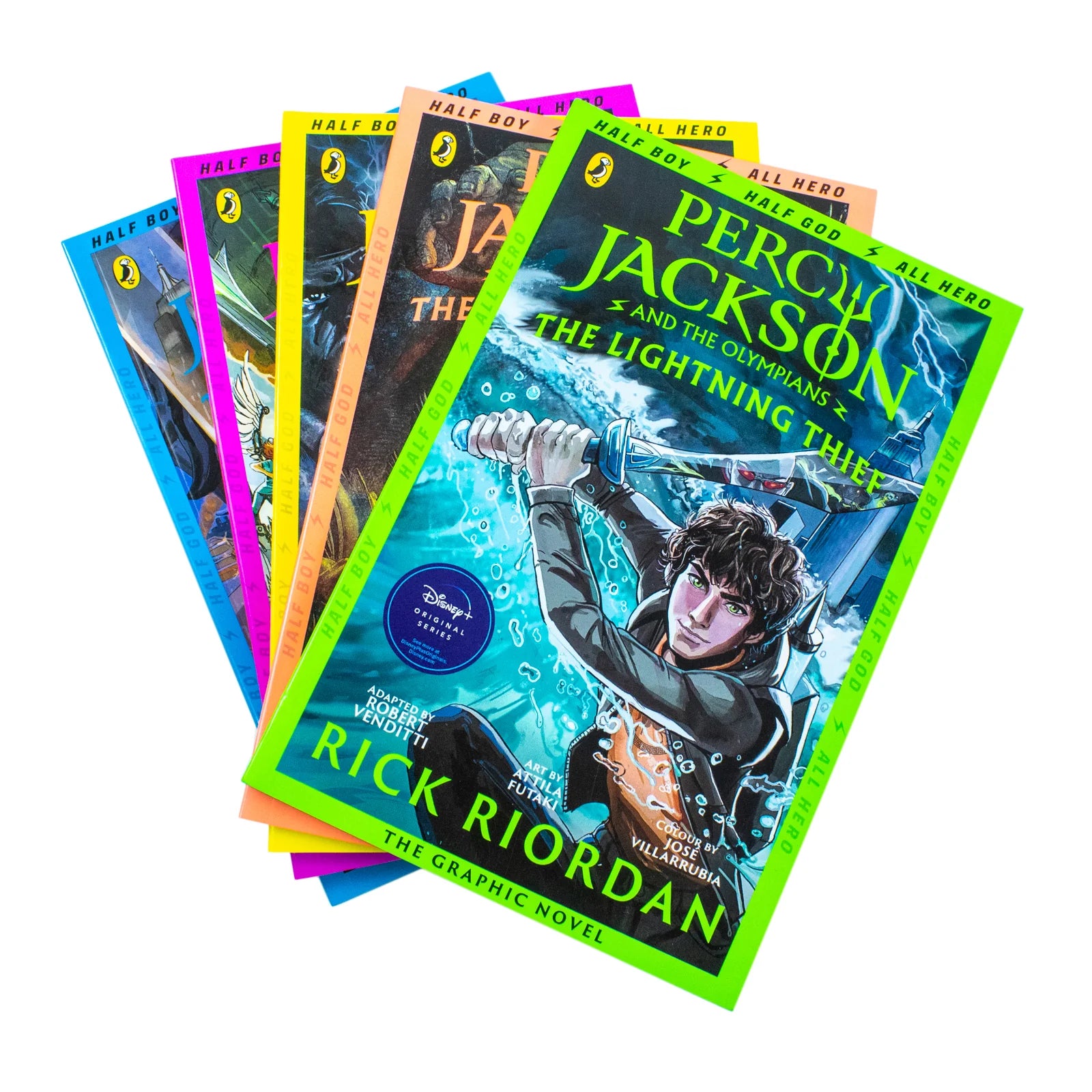 Percy Jackson Graphic Novels 1-5 Books Collection Set by Rick Riordan - Paperback - Ages 8-12