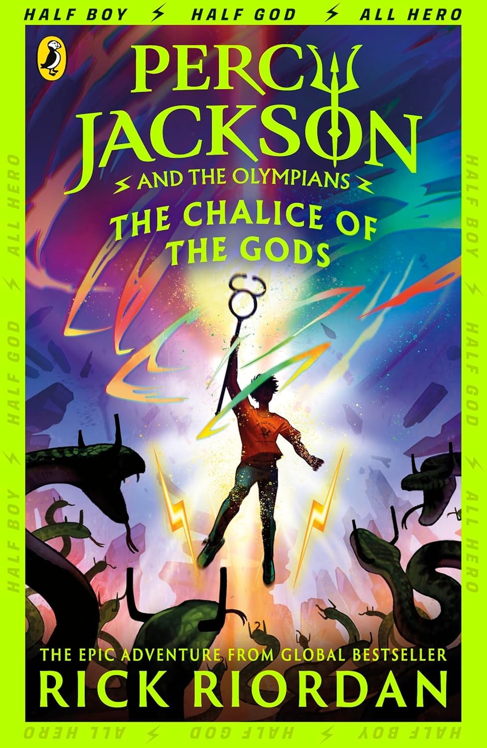 Percy Jackson and the Olympians 2 Book Collection Set by Rick Riordan showing both hardback and paperback books - Ages 9-12