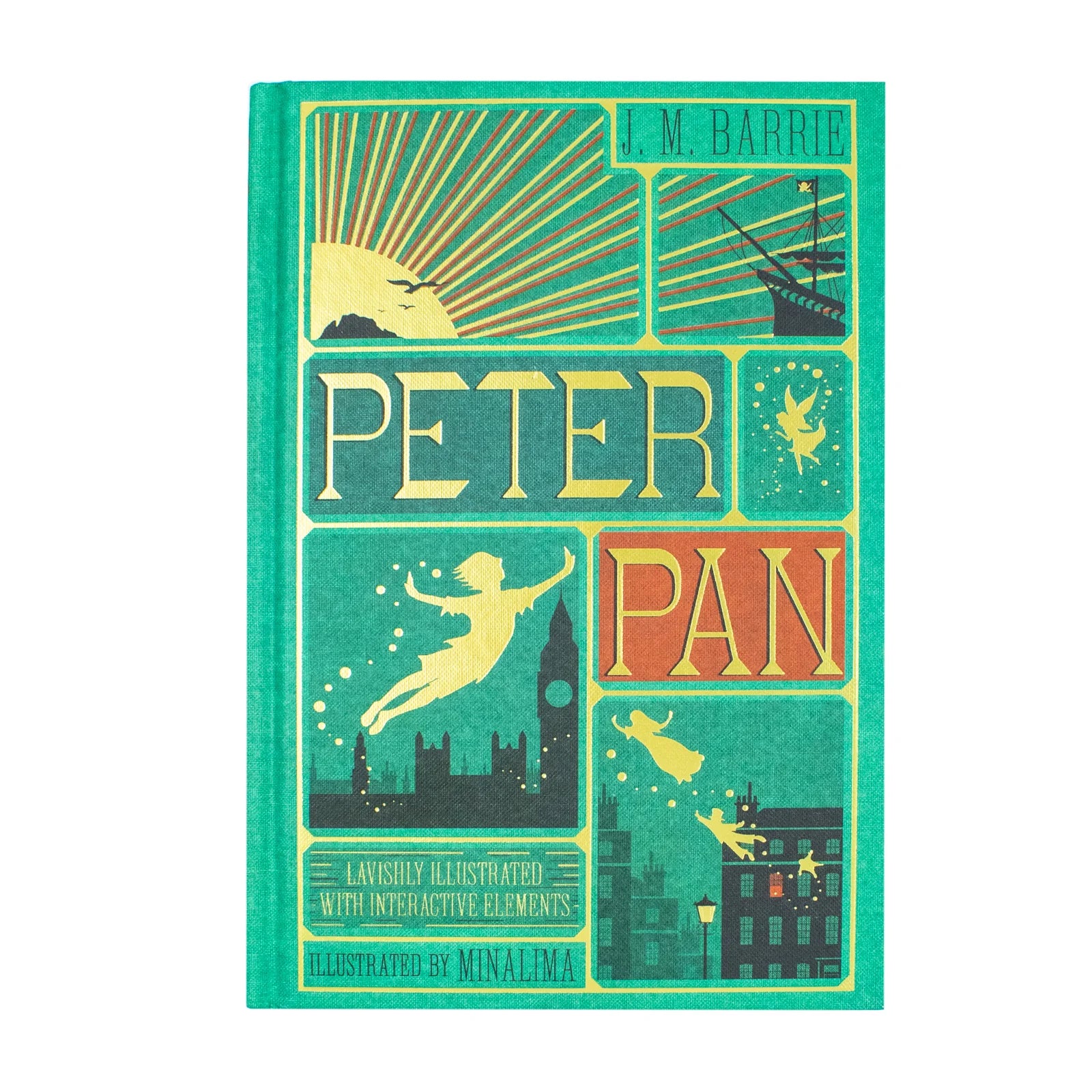 Peter Pan MinaLima Illustrated Edition hardback by J. M. Barrie showing interactive elements