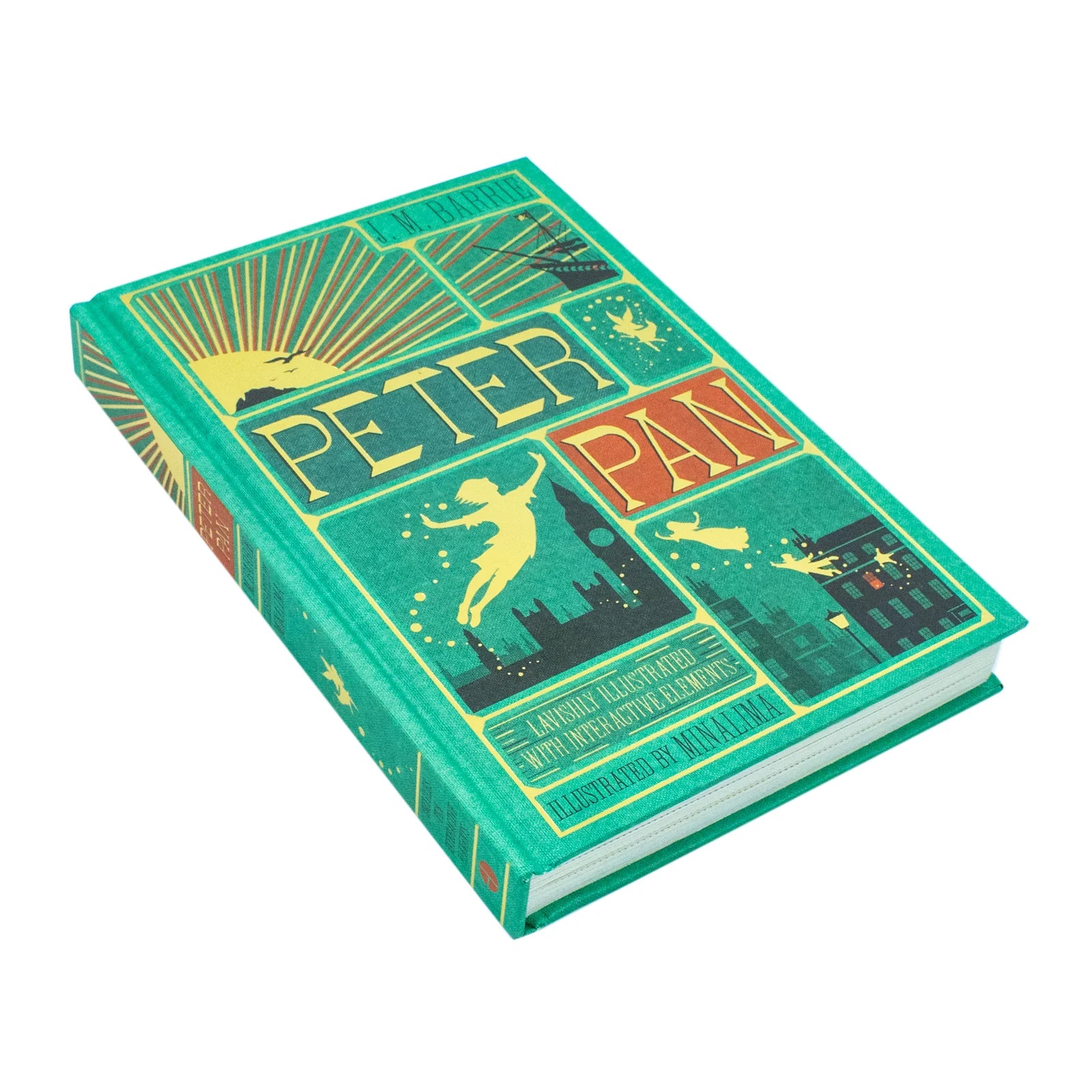 Peter Pan MinaLima illustrated edition front cover, classic childrens book ages 8-12