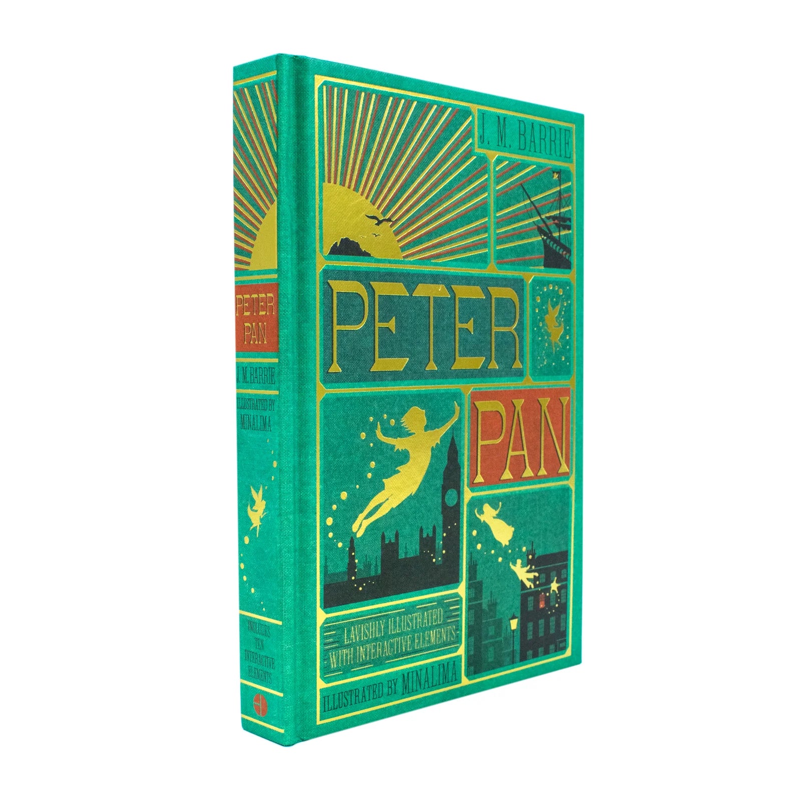 Peter Pan MinaLima edition full-colour illustrated spread with Neverland map interactive element