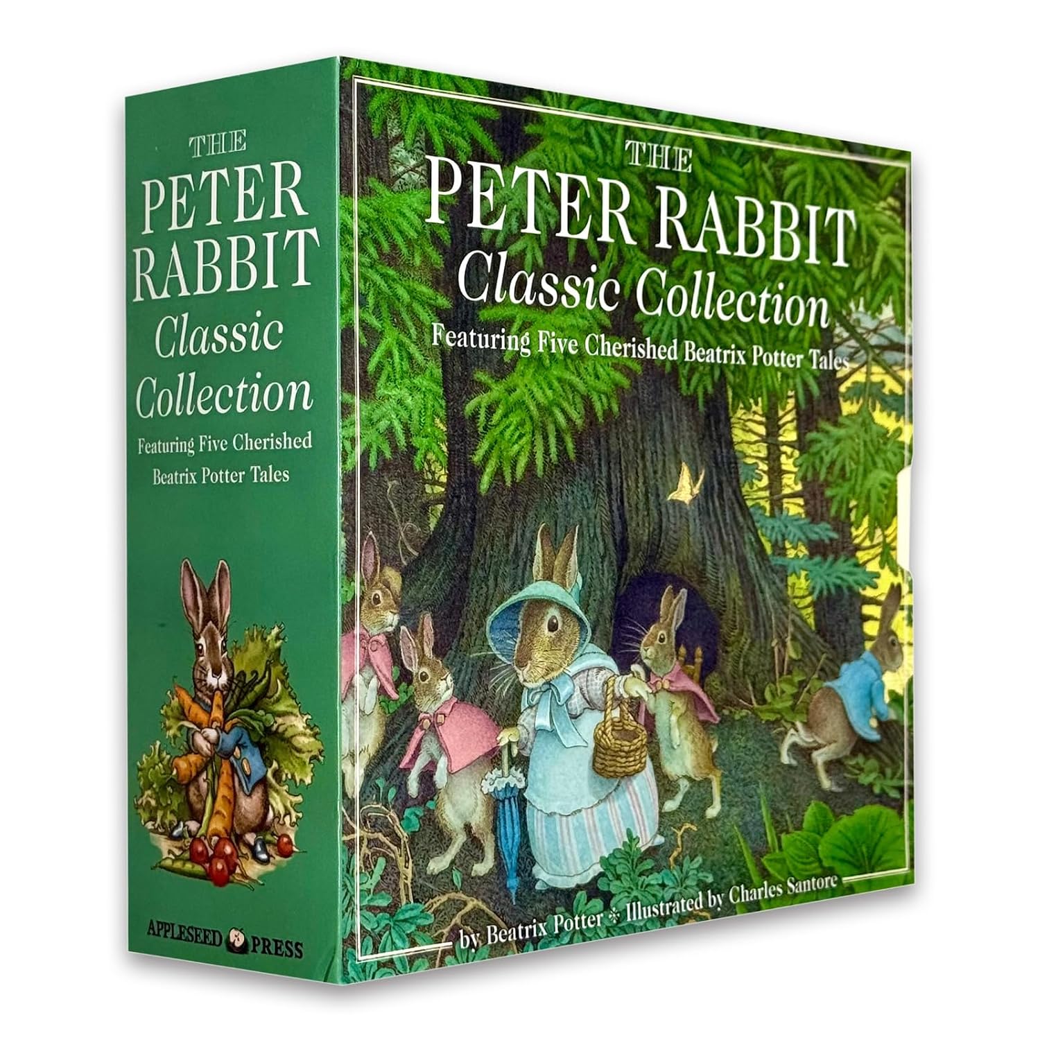 Peter Rabbit Classic Collection board book box set open showing Beatrix Potter illustrated pages