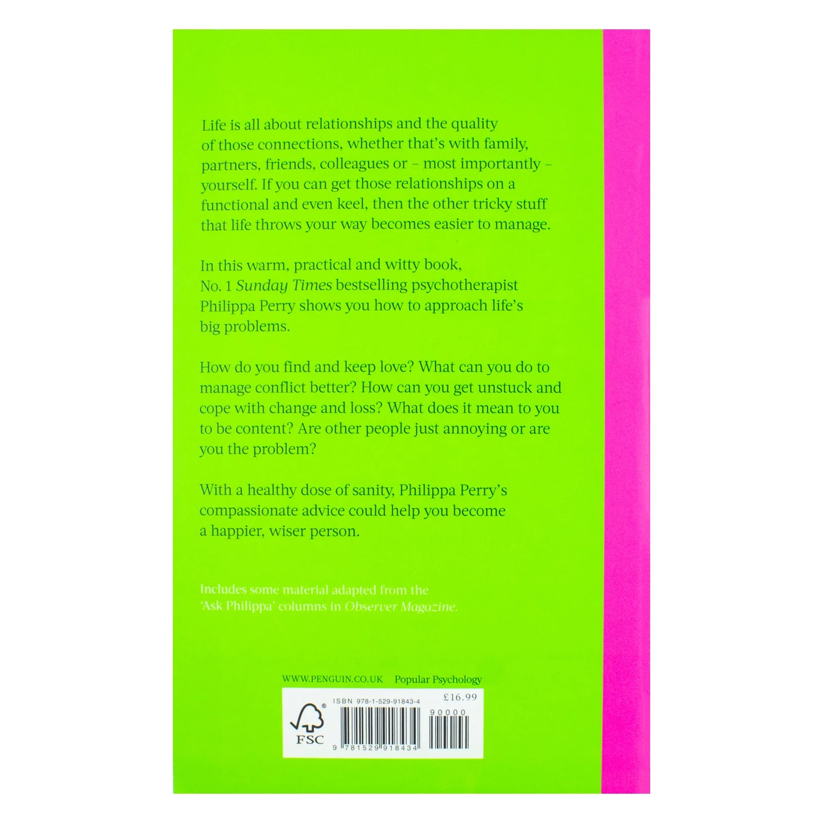 Spine view of The Book You Want Everyone You Love to Read by Philippa Perry paperback book