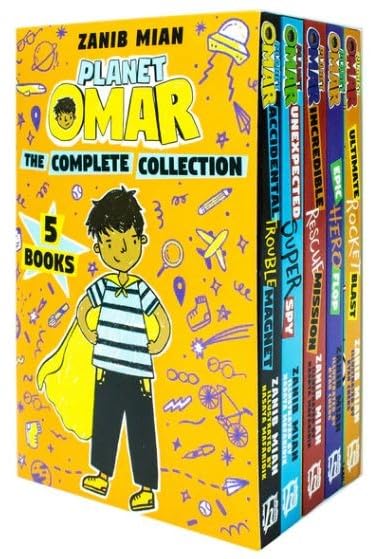 Planet Omar 5 Books Collection Set by Zanib Mian - paperback covers including Accidental Trouble Magnet and Epic Hero Flop, ages 8-12