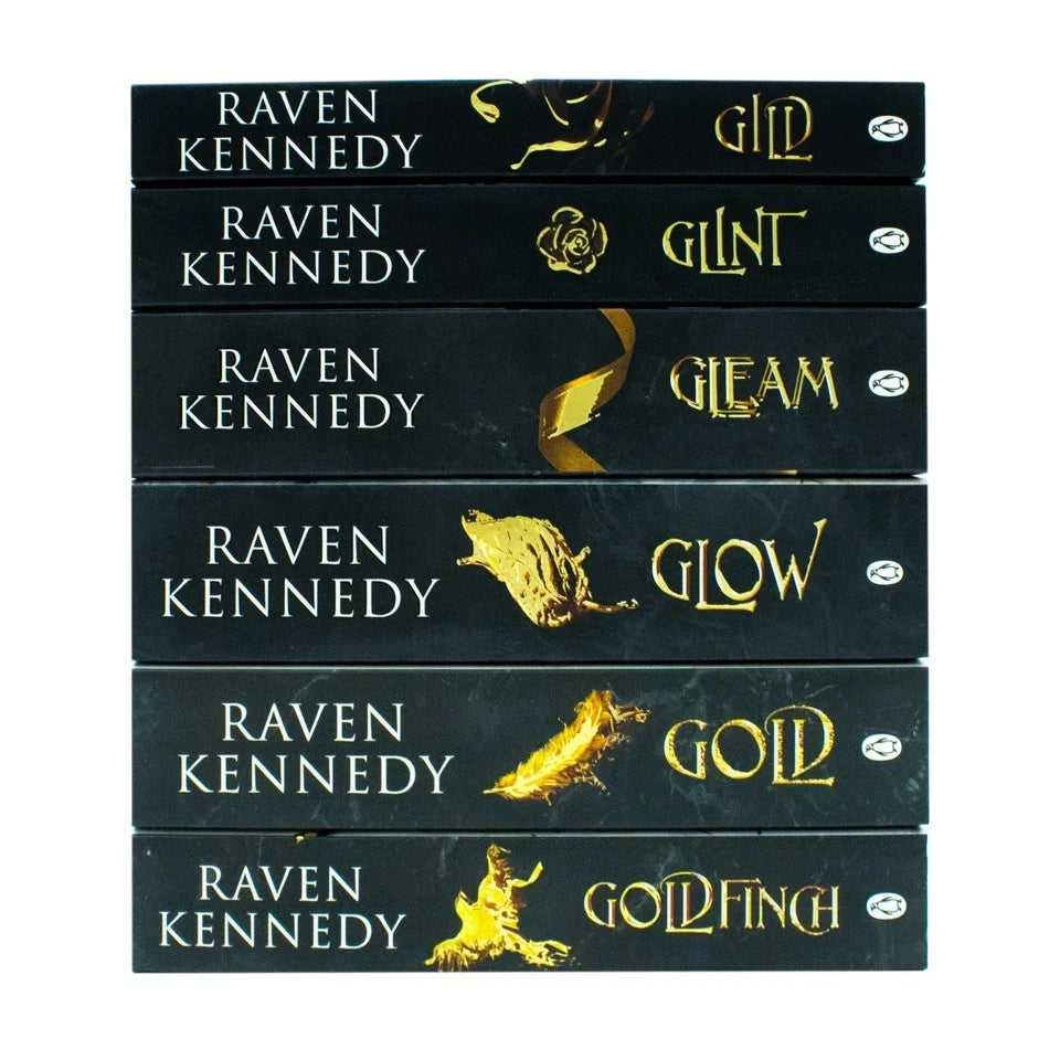 Plated Prisoner 6 book set by Raven Kennedy - Gild Glint Gleam Glow Gold Goldfinch paperback