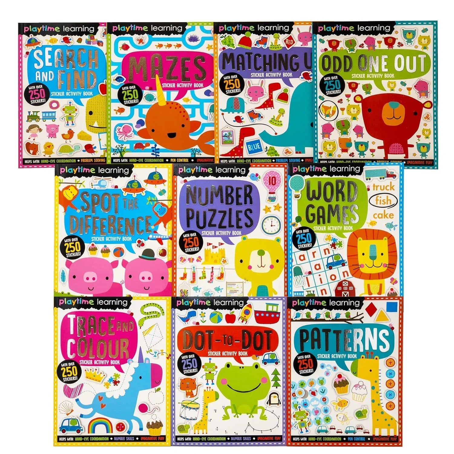 Playtime Learning 10 book paperback collection cover close-up - Make Believe Ideas Ages 4+