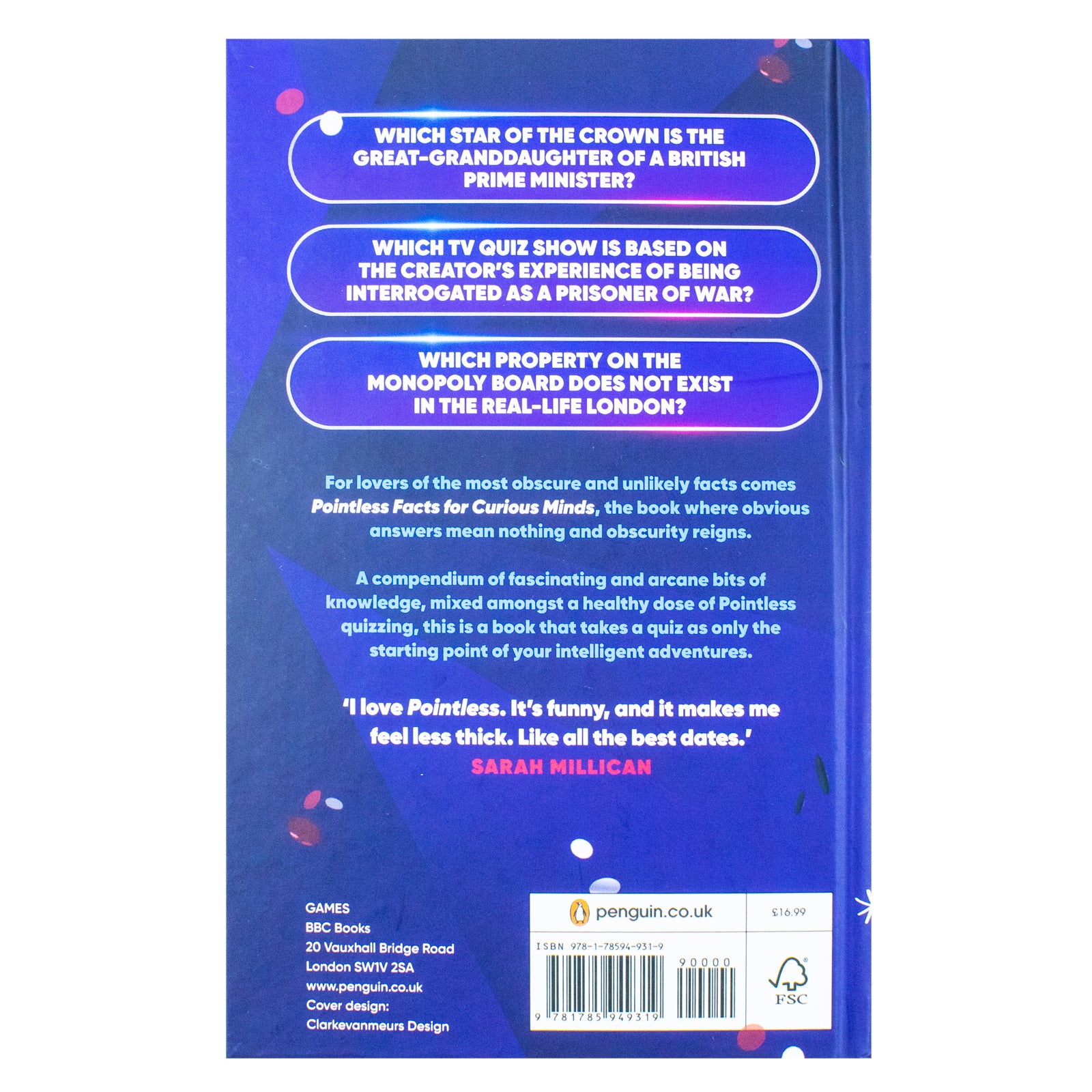 Pointless Facts for Curious Minds by Alan Connor - inside pages of BBC quiz book