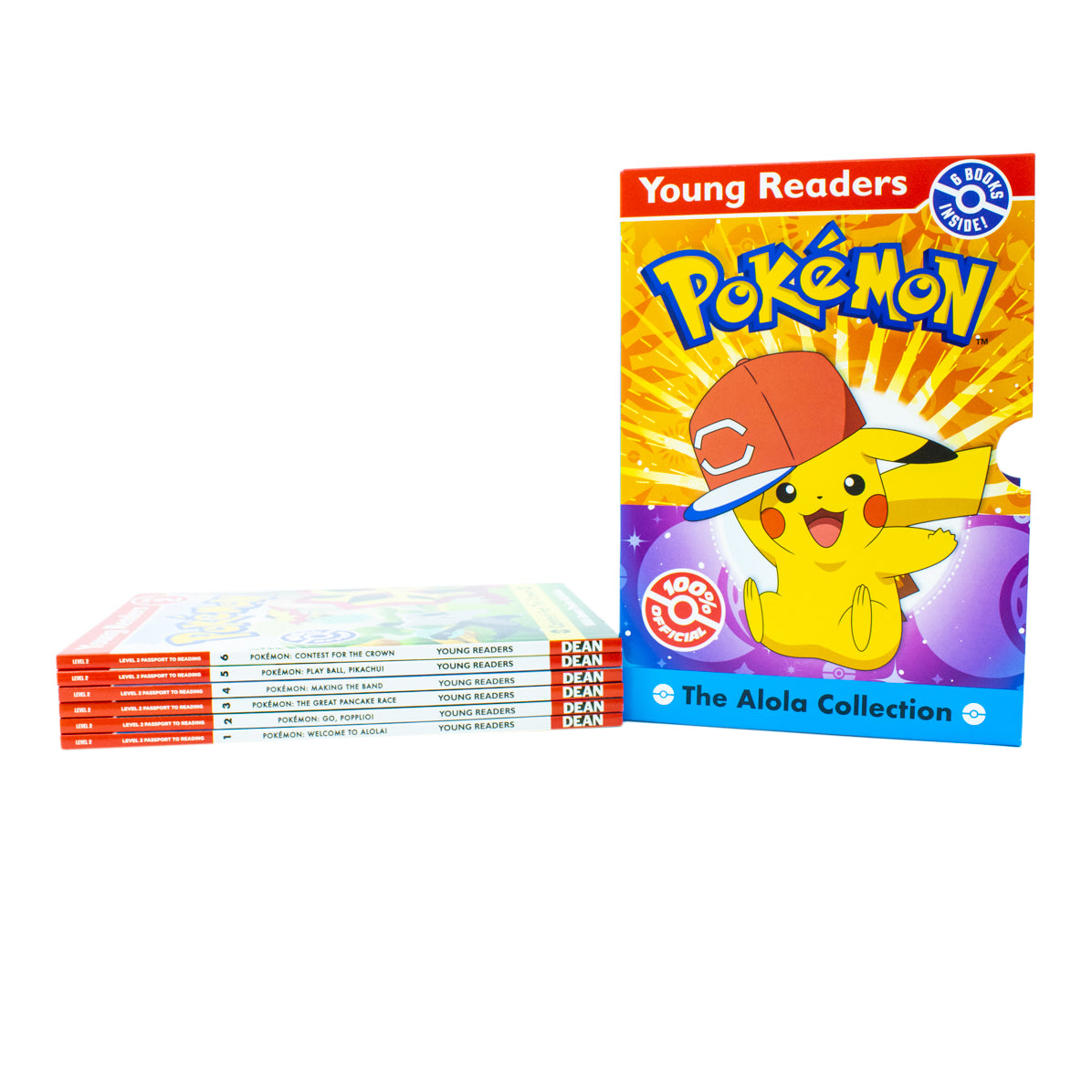 Pokémon Alola Collection 6 book paperback set spines and covers for ages 6-8