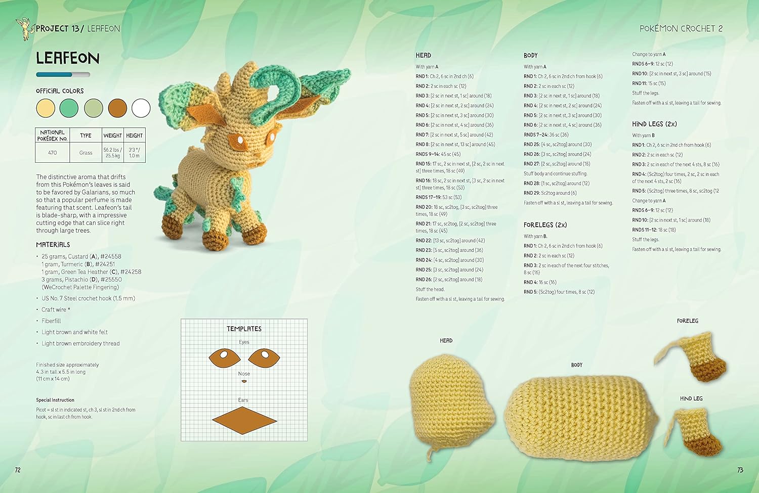 Pokémon Crochet Vol 2 by Lee Sartori - paperback book back cover with pattern preview