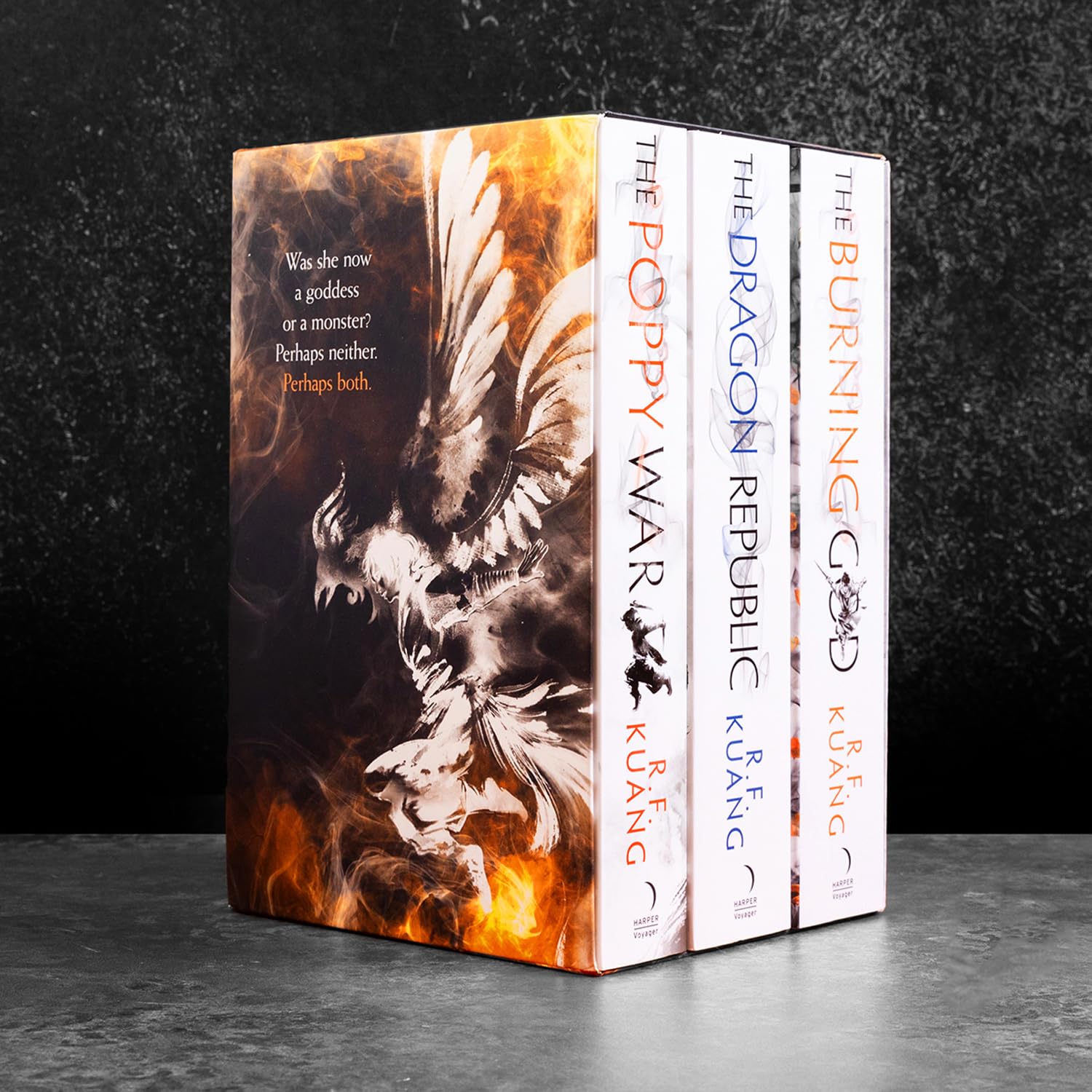 The Poppy War series 3 books collection set by R.F. Kuang, stacked paperback boxset