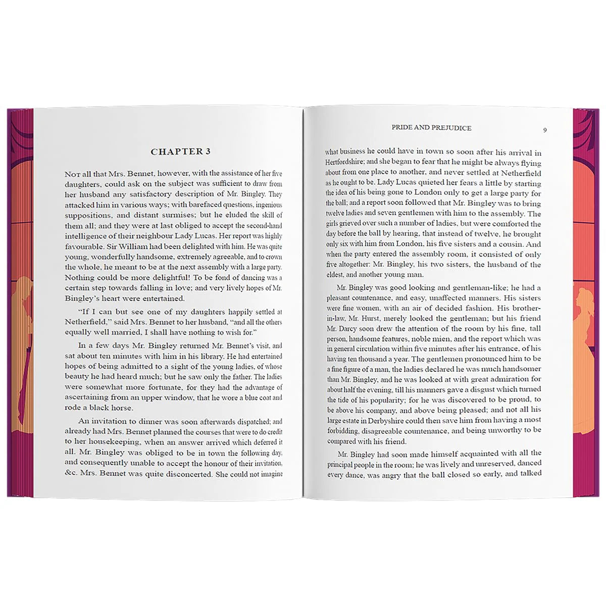 Pride and Prejudice by Jane Austen - Deluxe Sprayed Edge Hardback Edition - spine and shelf display