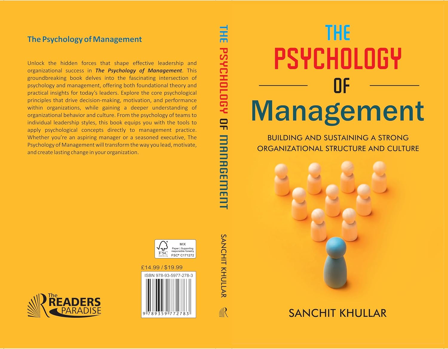 The Psychology of Management by Sanchit Khullar - Paperback side/spine view showing book thickness