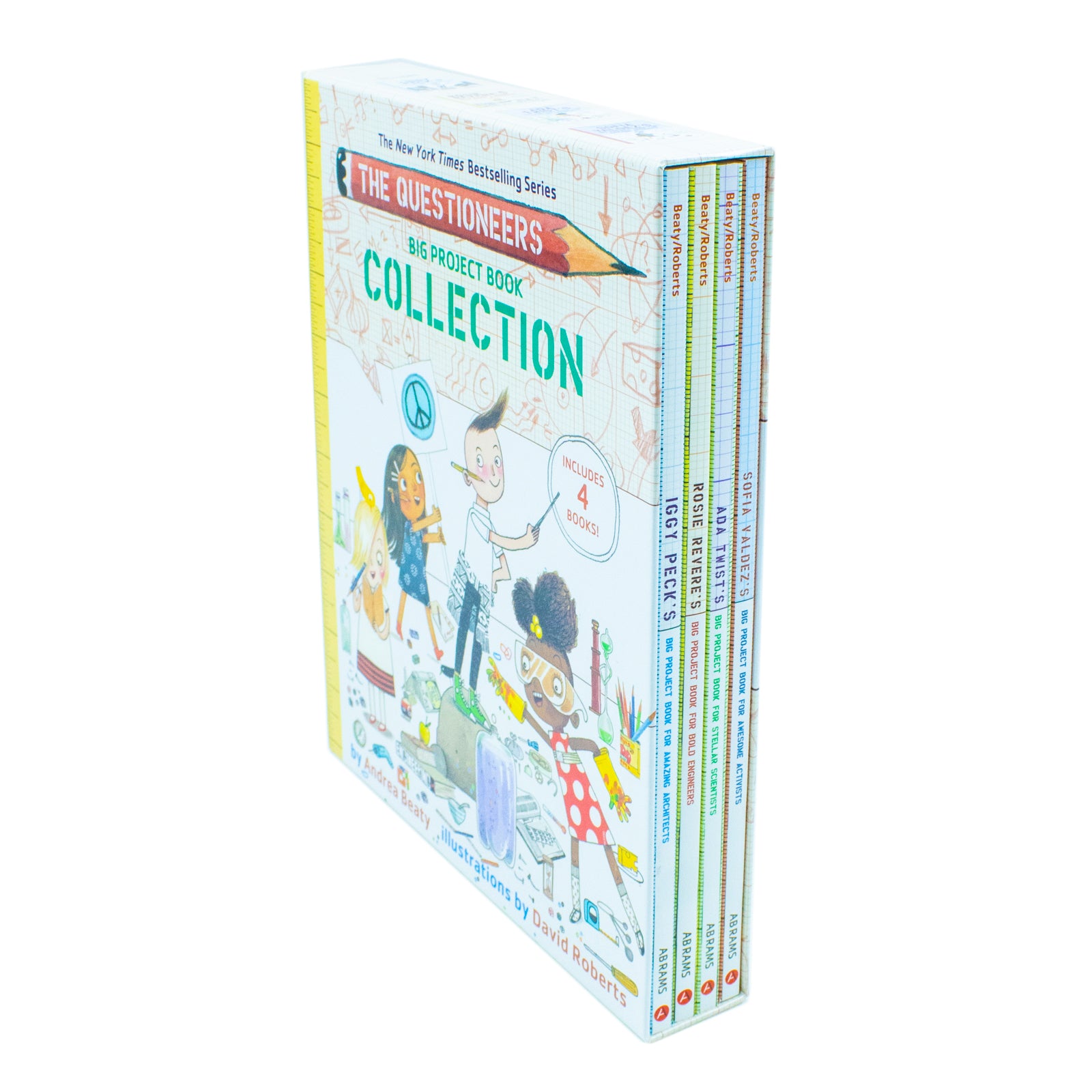 Questioneers 4 Book Hardback Set - Rosie Revere, Ada Twist, Iggy Peck, Sofia Valdez - Andrea Beaty