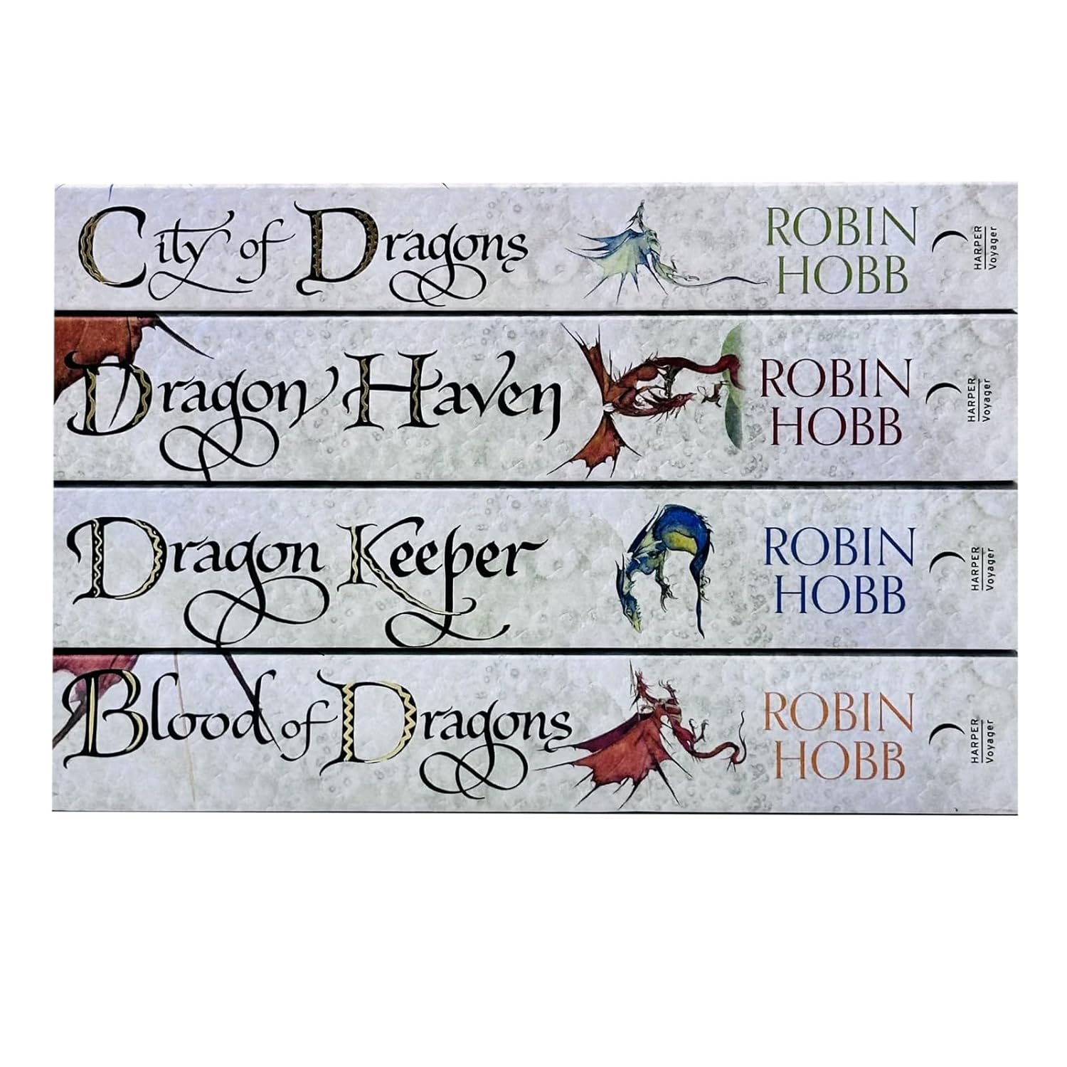 Robin Hobb Rain Wild Chronicles paperback box set showing all four dragon fantasy novels