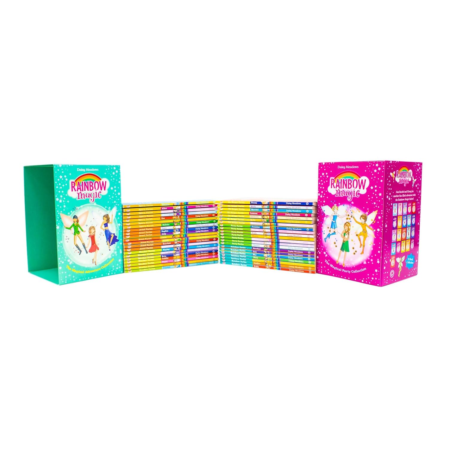 Rainbow Magic Pet Keeper Fairies and Weather Fairies paperback books by Daisy Meadows