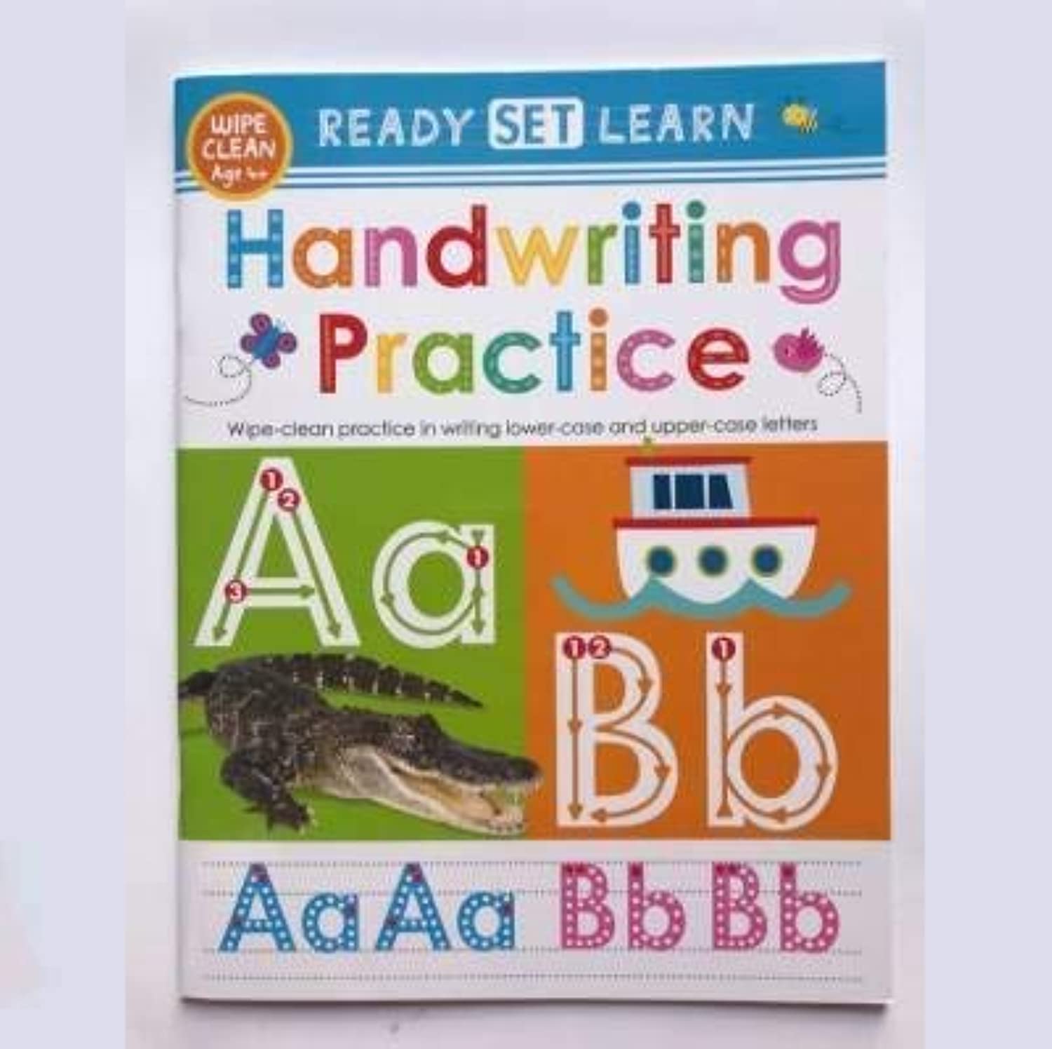 Lower Case Letters wipe-clean paperback workbook from the Ready Set Learn early learning set, Ages 3-5