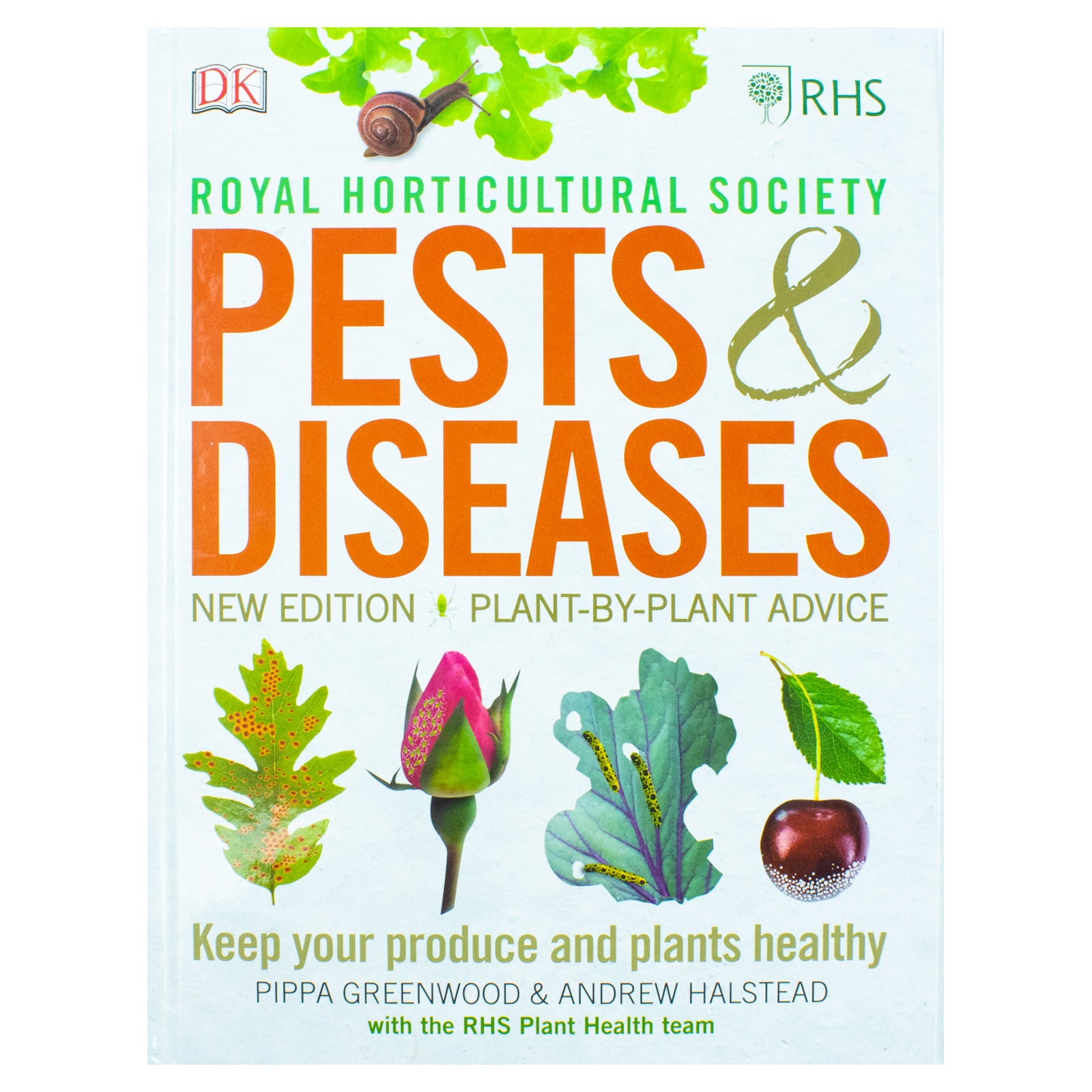 RHS Pests & Diseases New Edition hardback book cover - RHS gardening reference by Pippa Greenwood and Andrew Halstead