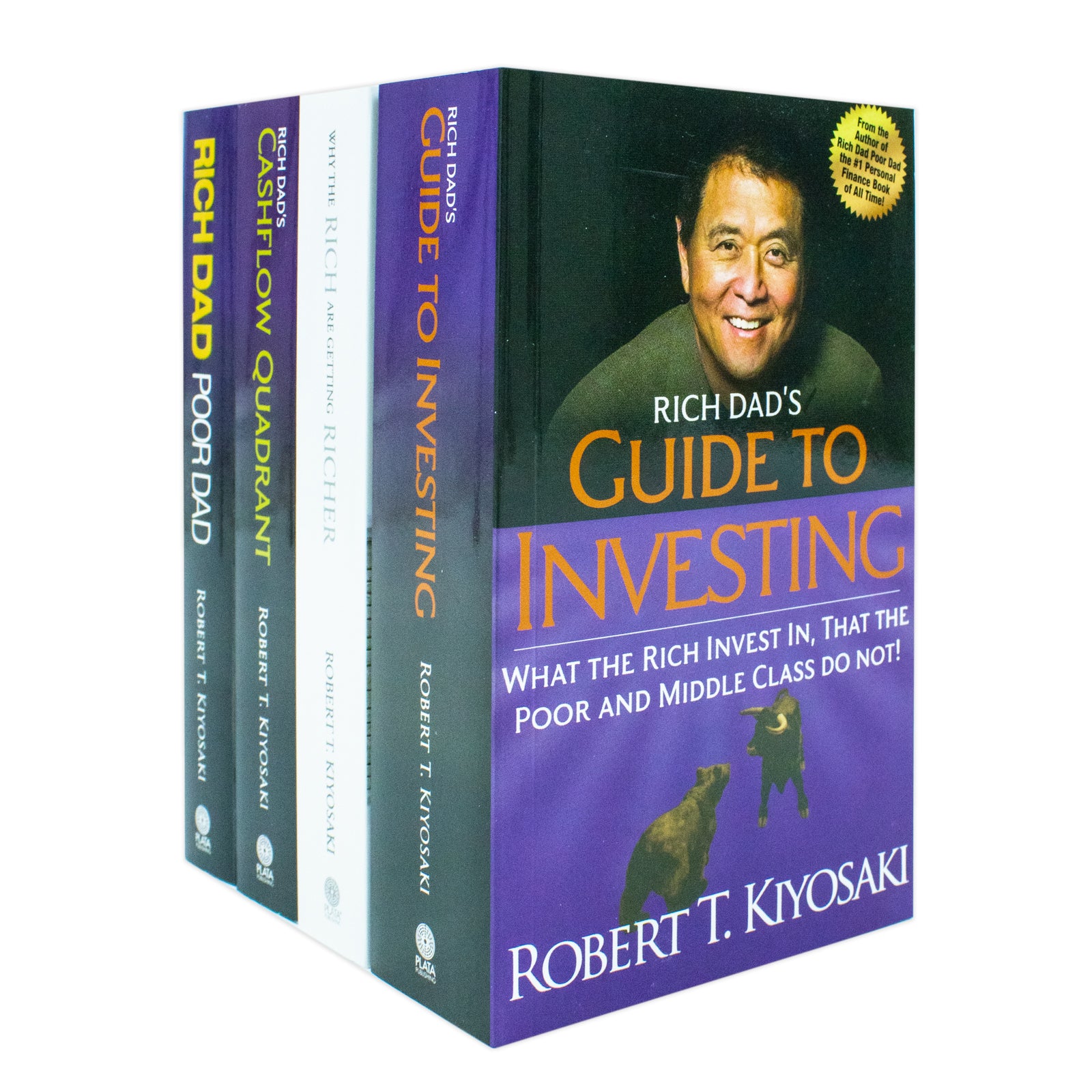 Rich Dad 4 Books Collection Set by Robert T. Kiyosaki - Poor Dad, Cashflow Quadrant, Guide to Investing, Why the Rich Are Getting Richer - Paperback