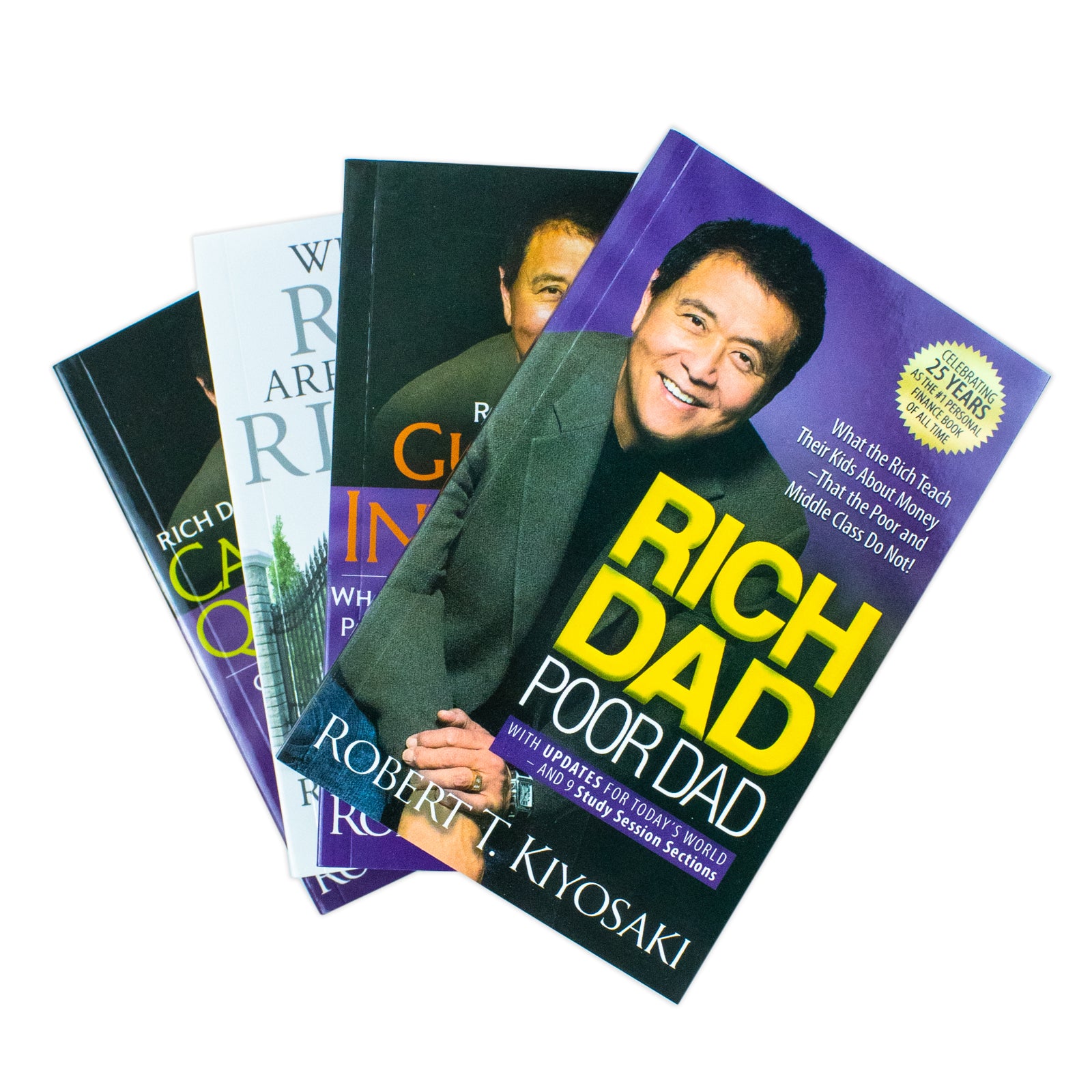 Rich Dad 4 Books Collection Set by Robert T. Kiyosaki - Poor Dad, Cashflow Quadrant, Guide to Investing, Why the Rich Are Getting Richer - Paperback